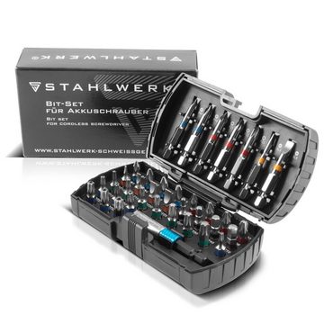 STAHLWERK Bit-Set 38-teiliges Chrom-Vanadium Bit-Set + Magnethalter, Set, 38-St., 1/4 Zoll Sechskant-Schaftmit mit Magnethalter