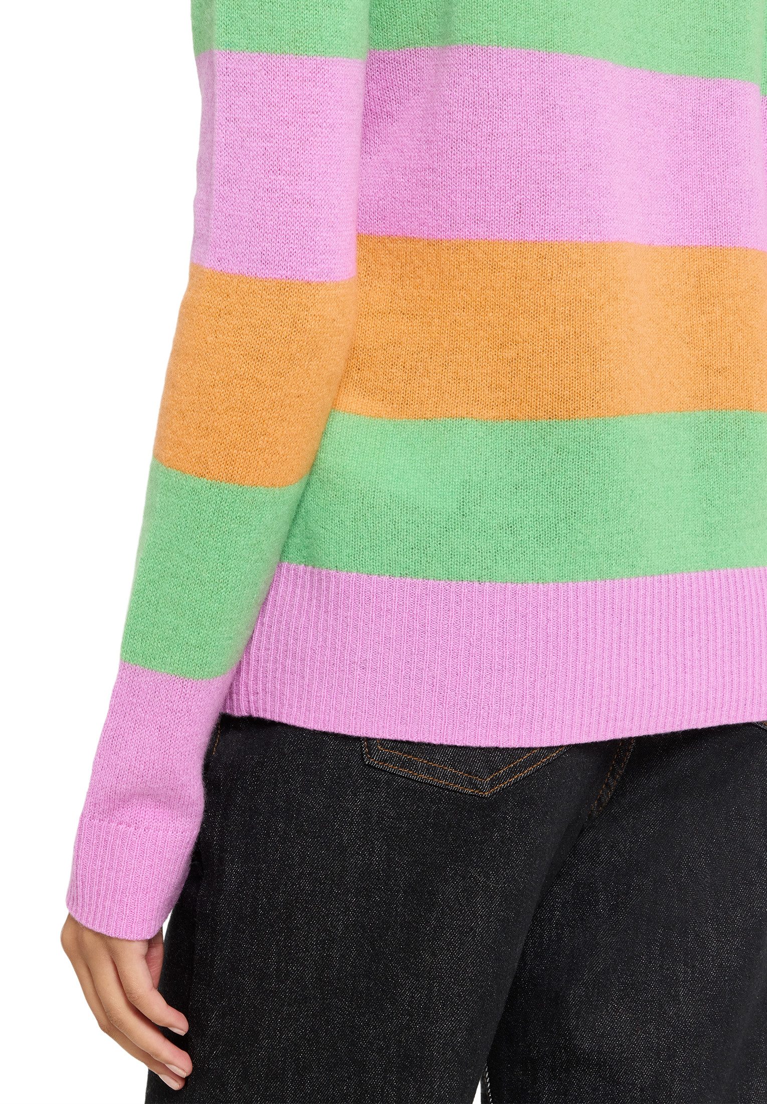 Cartoon Strickpullover Damen mit Rundhalsausschnitt (1-tlg)