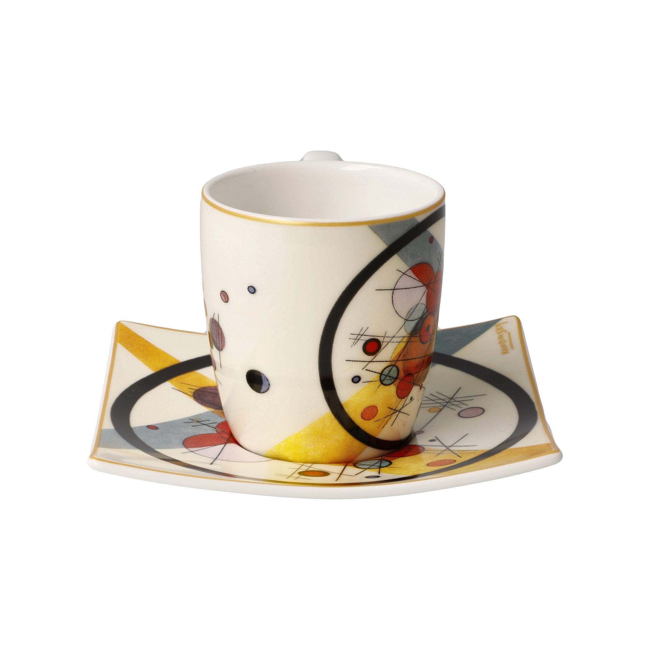 Goebel Espressotasse Artis Orbis, Porzellan, Spülmaschinengeeignet, Mehrfarbig, Kreise im Kreis, H: 6.5cm