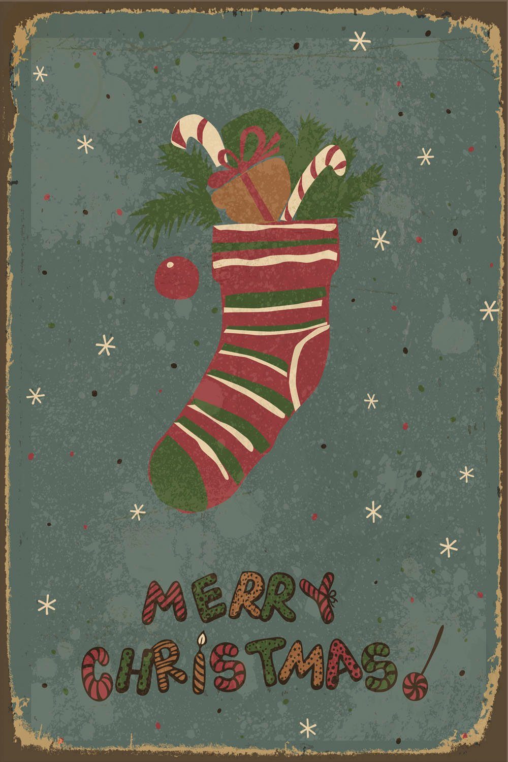 queence Metallbild Merry Christmas, Schriftzug, Schriftzüge, Weihnachten (1 St), Stahlschilder