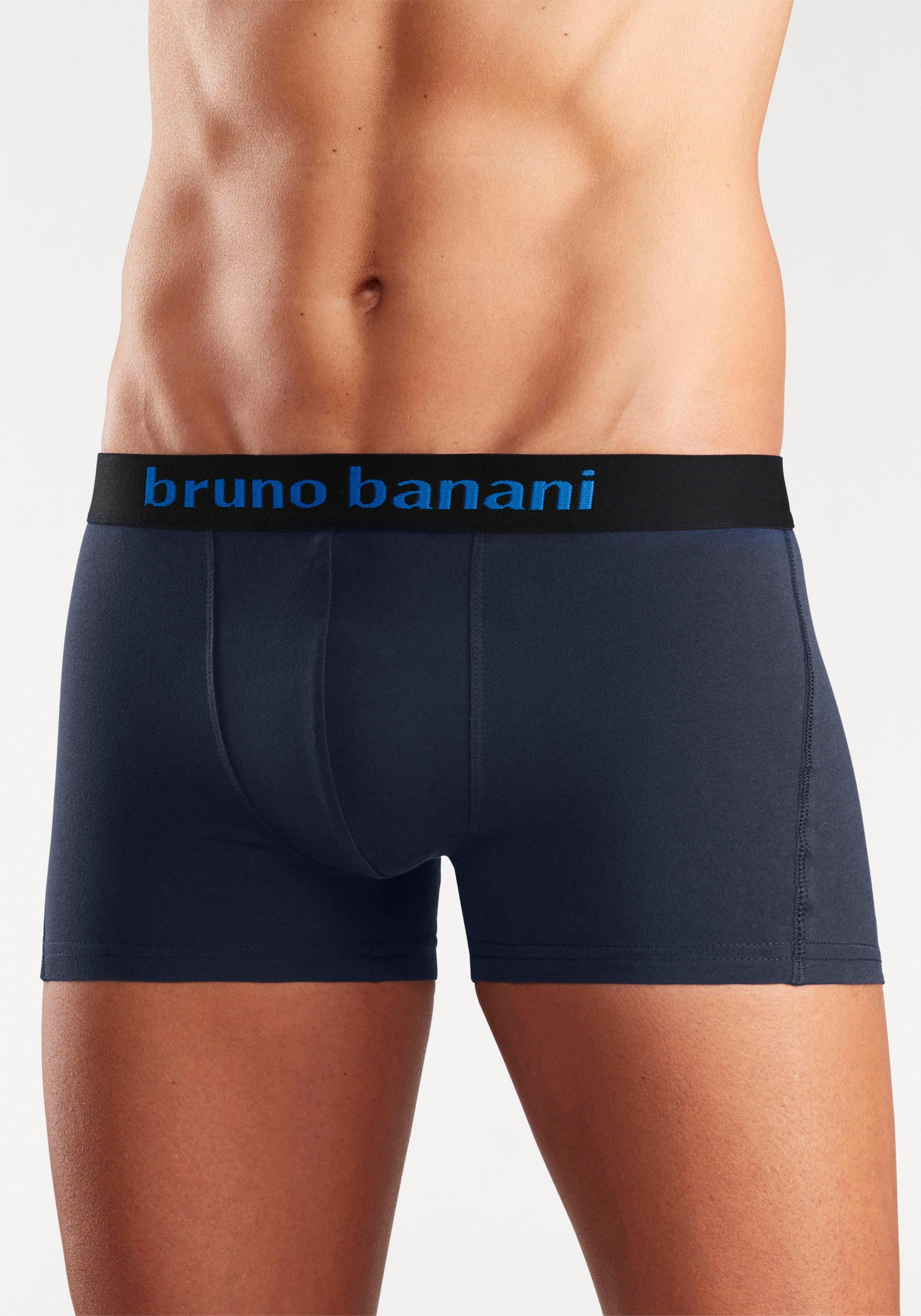 Bruno Banani Boxer Boxershorts für Herren (Packung, 4-St) mit farbigen Marken-Schriftzug am Bündchen