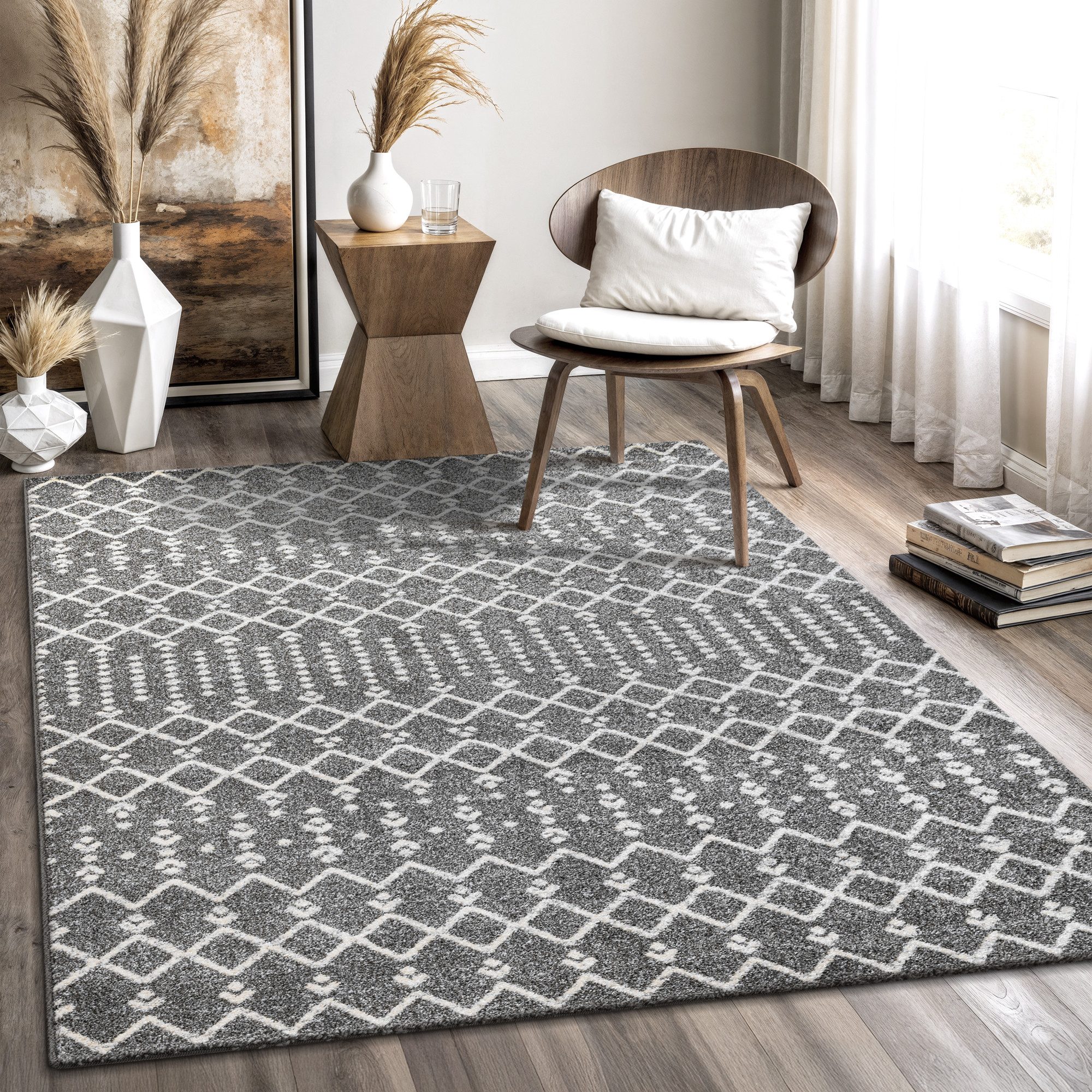 Sanat Teppich Boho 8203, auch als Läufer und in Rund, rechteckig, Höhe: 10 mm, Kurzflor, robust, Boho, Scandic, für Fussbodenheizung geeignet