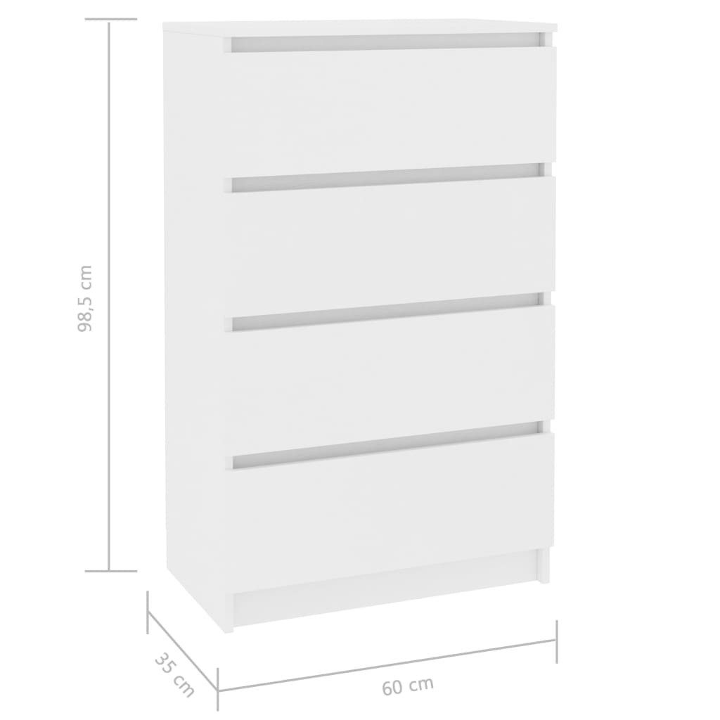 vidaXL Sideboard NA Sideboard Weiß 60x35x98,5 cm Spanplatte