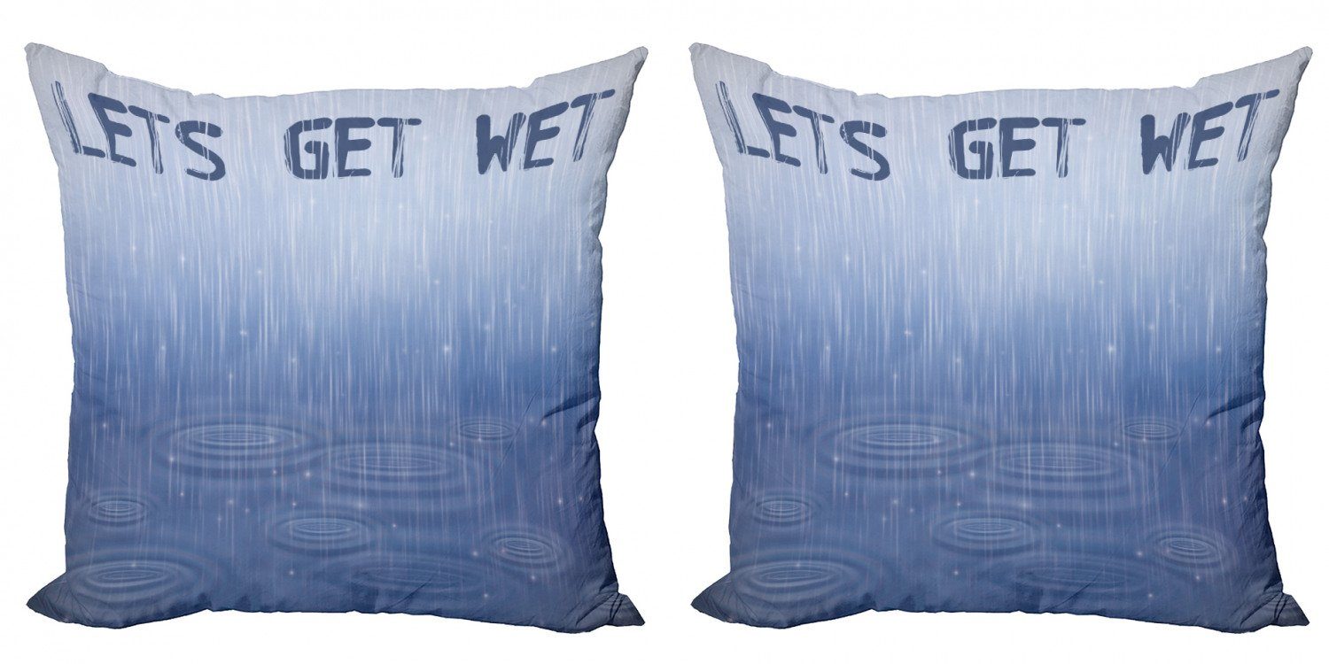 Kissenbezüge Modern Accent Doppelseitiger Digitaldruck, Abakuhaus (2 Stück), Mond Lassen Sie uns Get Wet Starker Regen