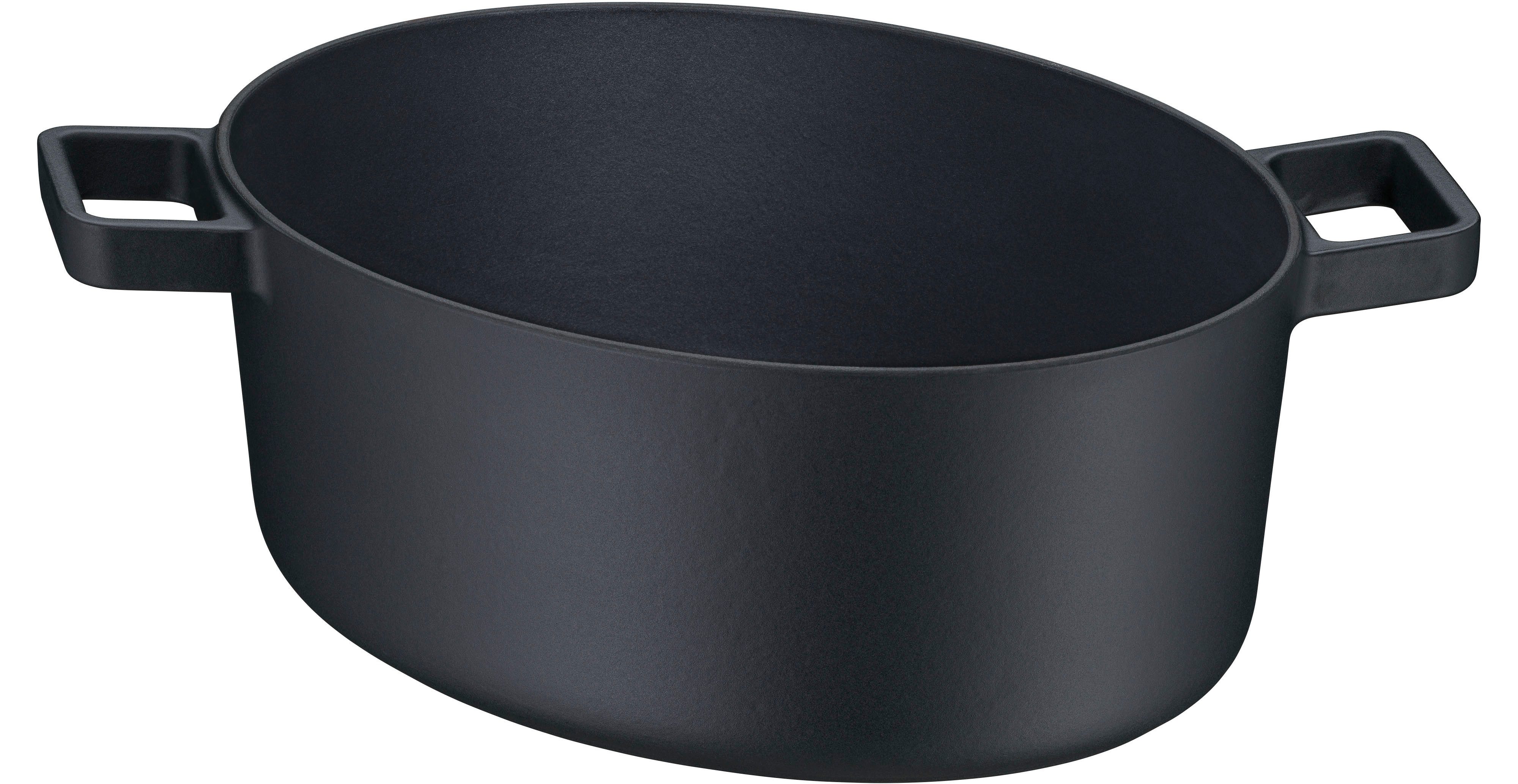 WMF Bräter Flavour, Gusseisen Bräter Induktion, Schmortopf emailliert, Gusseisen, Gusseisen-Kochgeschirr, Deckel mit Kondensationsnoppen