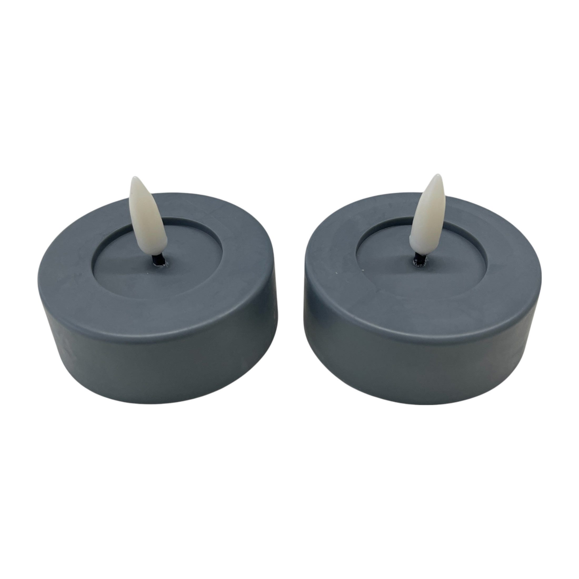 Countryfield LED-Kerze (2-tlg), Teelichter outdoor grau 3D-Flamme Timer 6,5 günstig online kaufen