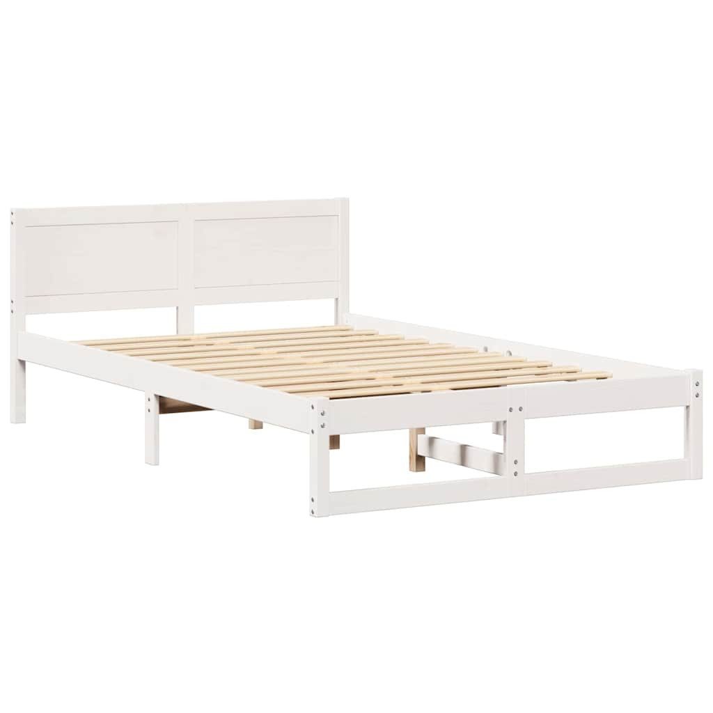 vidaXL Bett Bettgestell mit Kopfteil Weiß günstig online kaufen