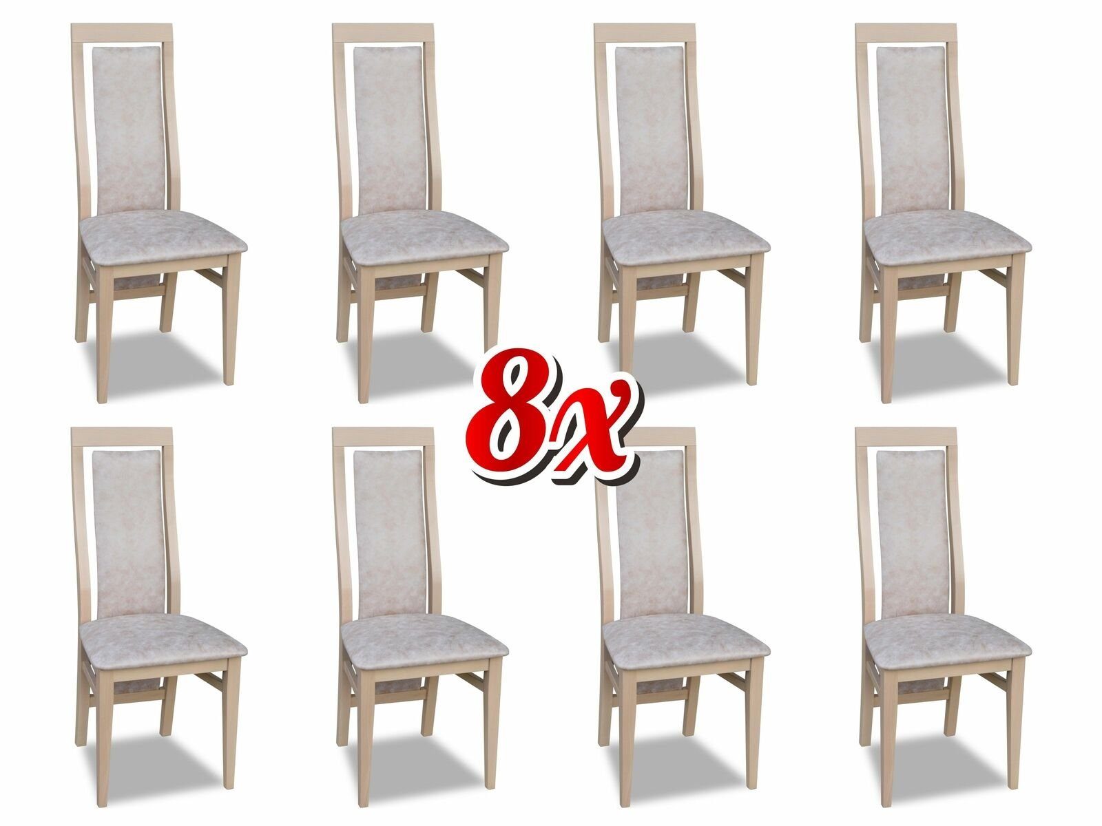 JVmoebel Stuhl, Design 8x Gruppe Stühle Sessel Stuhl Neu Set Gastronomie