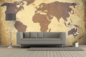 WandbilderXXL Fototapete Vintage Worldmap, glatt, Weltkarte, Vliestapete, hochwertiger Digitaldruck, in verschiedenen Größen