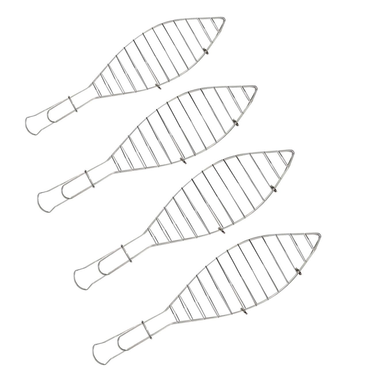 Primaster Grillguthalter Primaster Fischbräter-Set Edelstahl 4 Stück 42 cm, Edelstahl