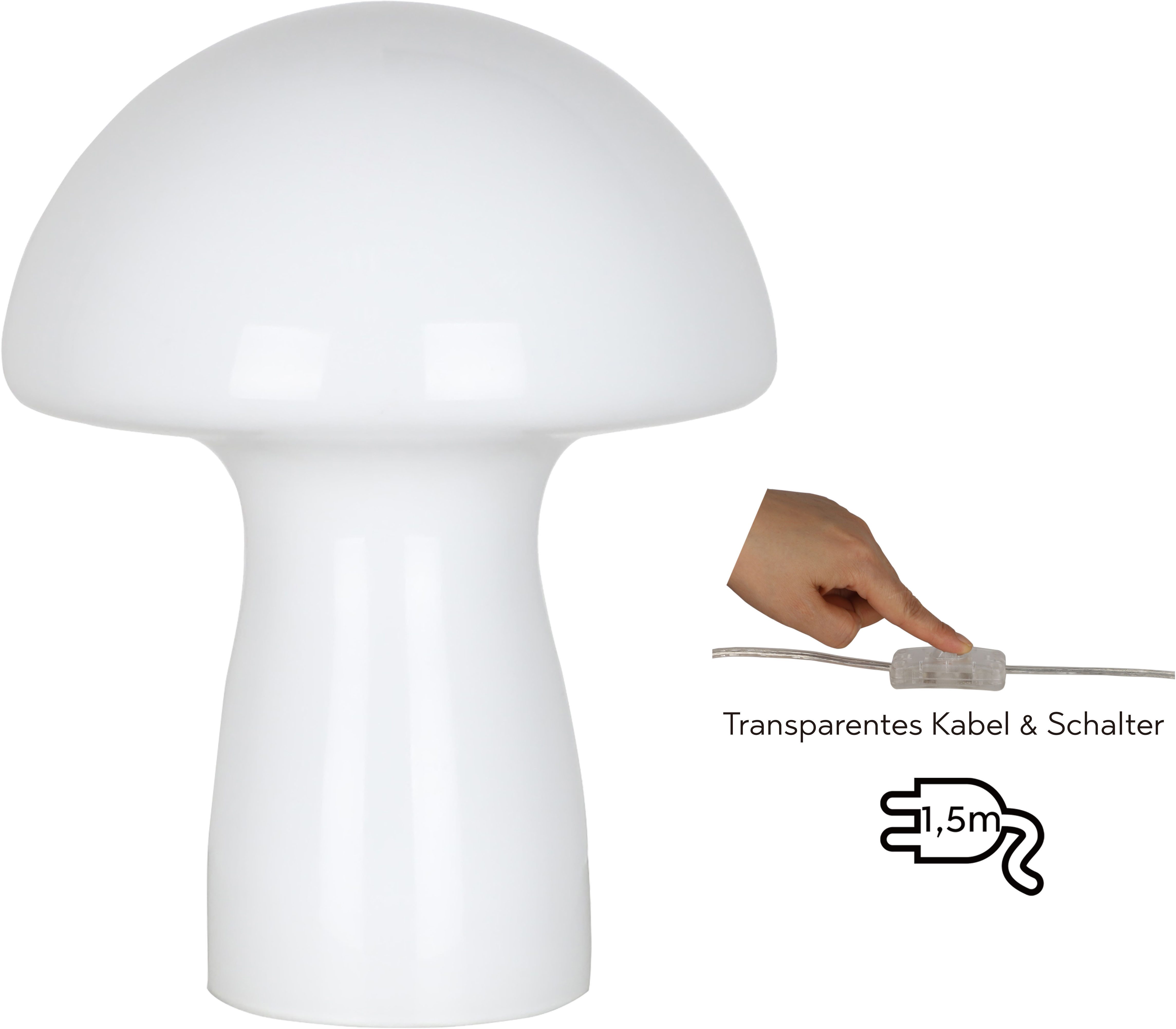 OTTO home Tischleuchte Grunni, ohne Leuchtmittel, Pilz-Tischleuchte: Opalgl günstig online kaufen