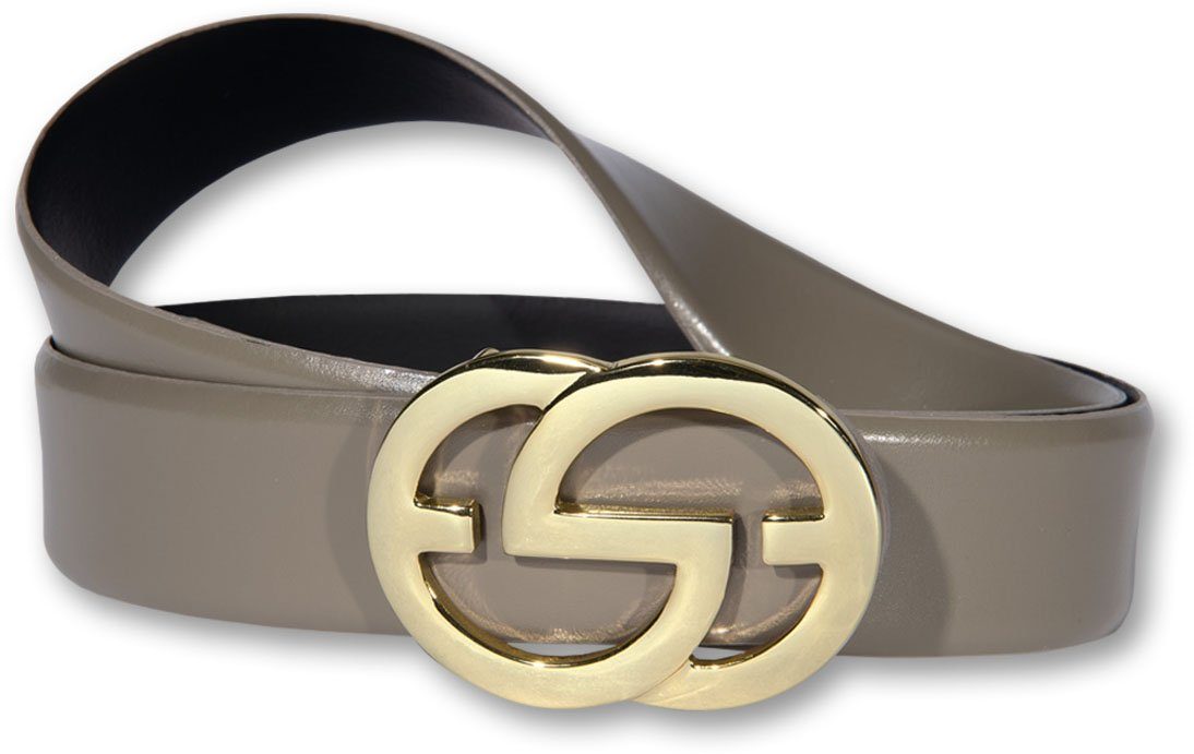Silbergift Koppelgürtel mit goldfarbener Designschließe günstig online kaufen