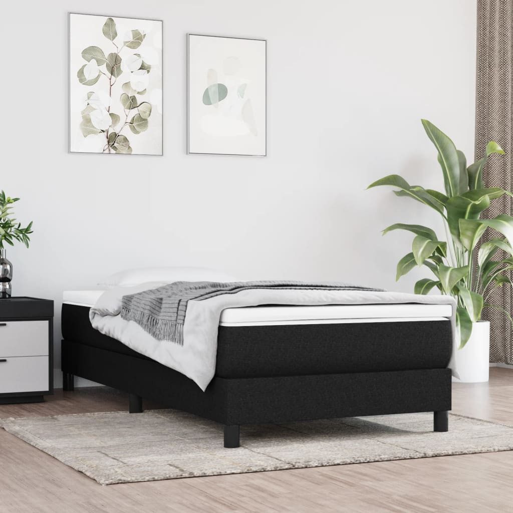 furnicato Bett Boxspring-Bettrahmen 203 x 80 x 25 cm Schwarz (1-tlg), Atmungsaktives Bettgestell mit stabilen Beinen für dein Schlafzimmer