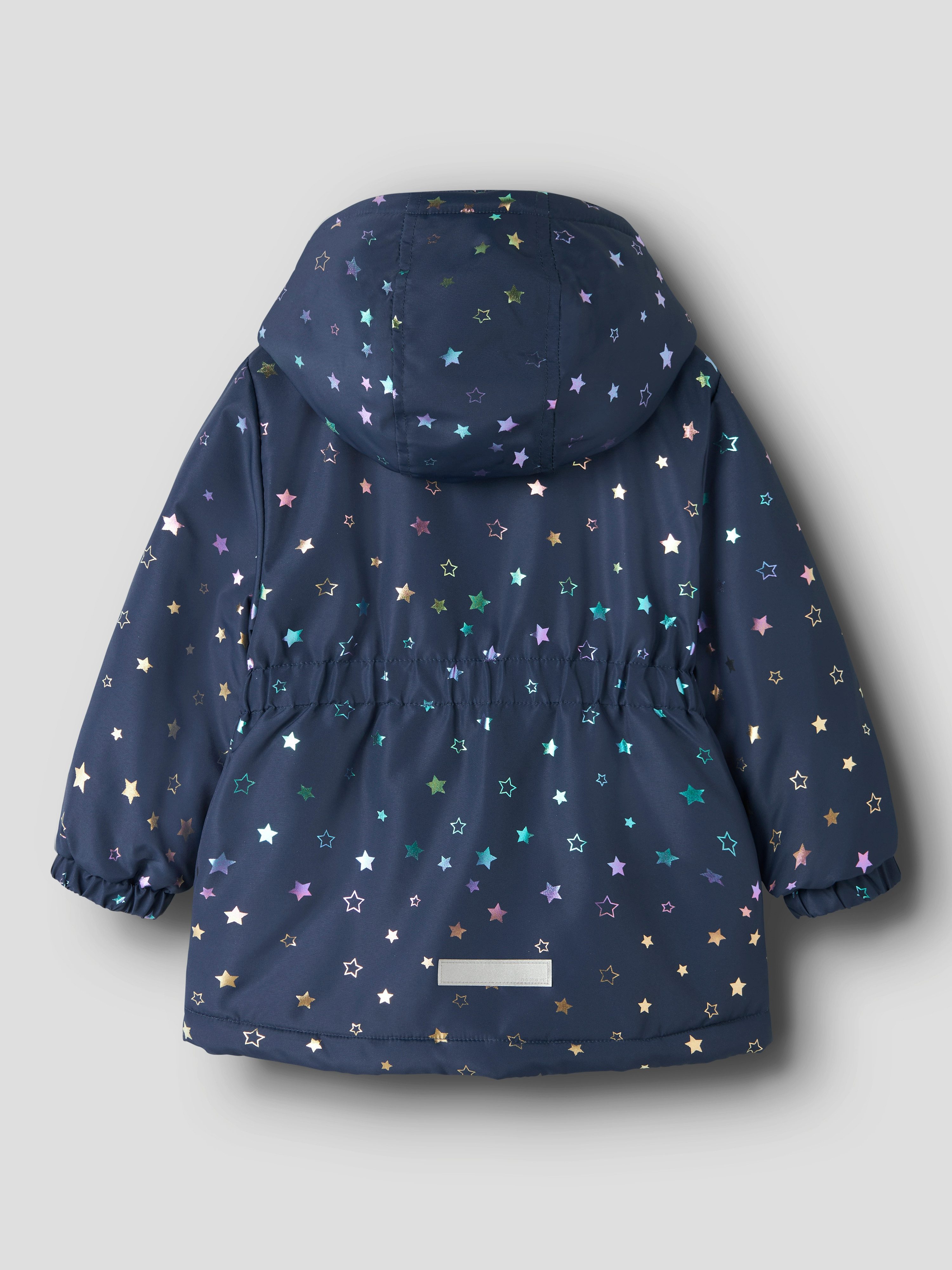 Name It Outdoorjacke NMFMAXI JACKET PA FOIL AOP NOOS Kunstfaser, wasserabweisend und mit abnehmbarer Kapuze