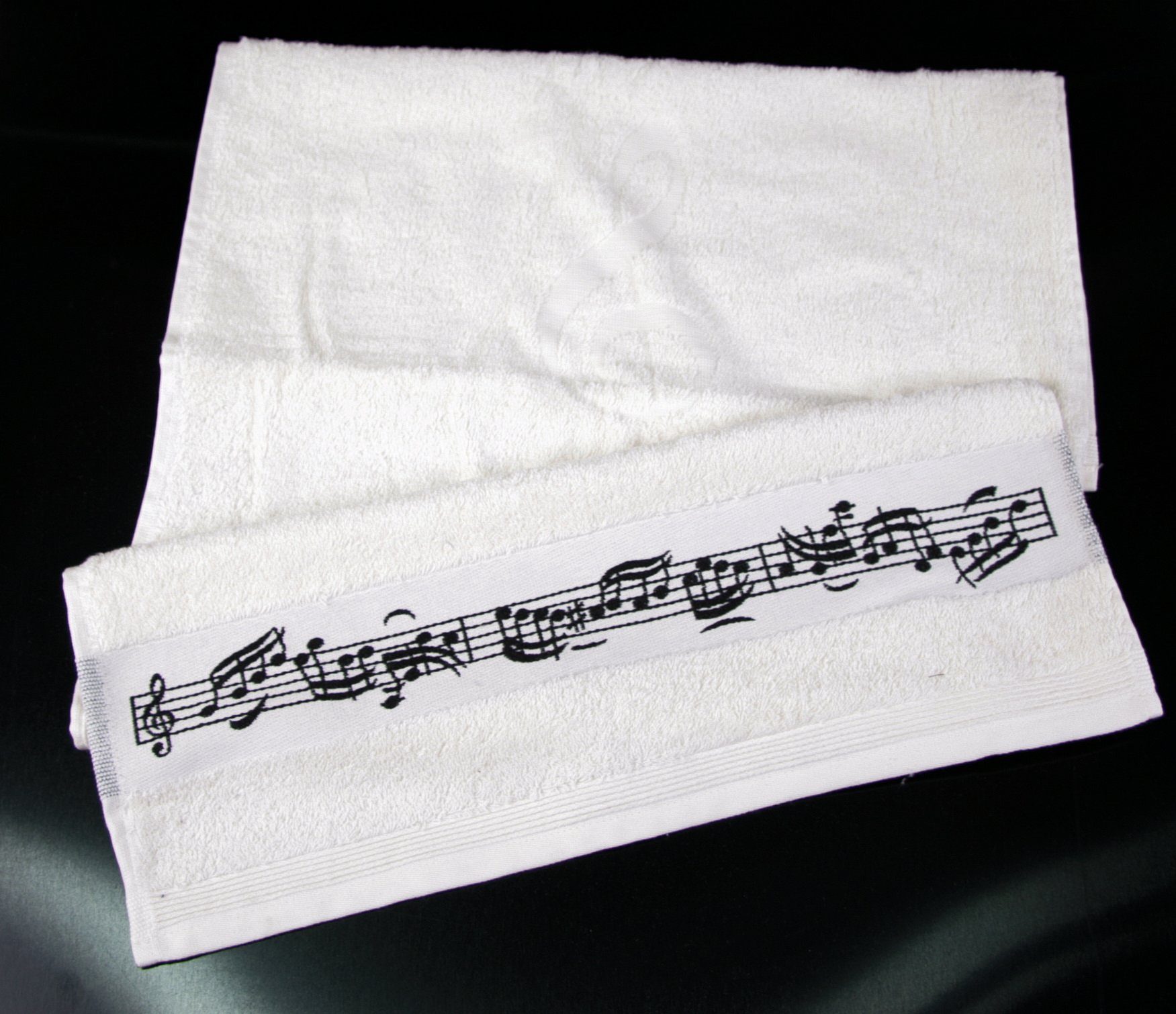 Handtuch, (1-St), Violinschlüssel Notenbordüre Baumwolle frottana mit und