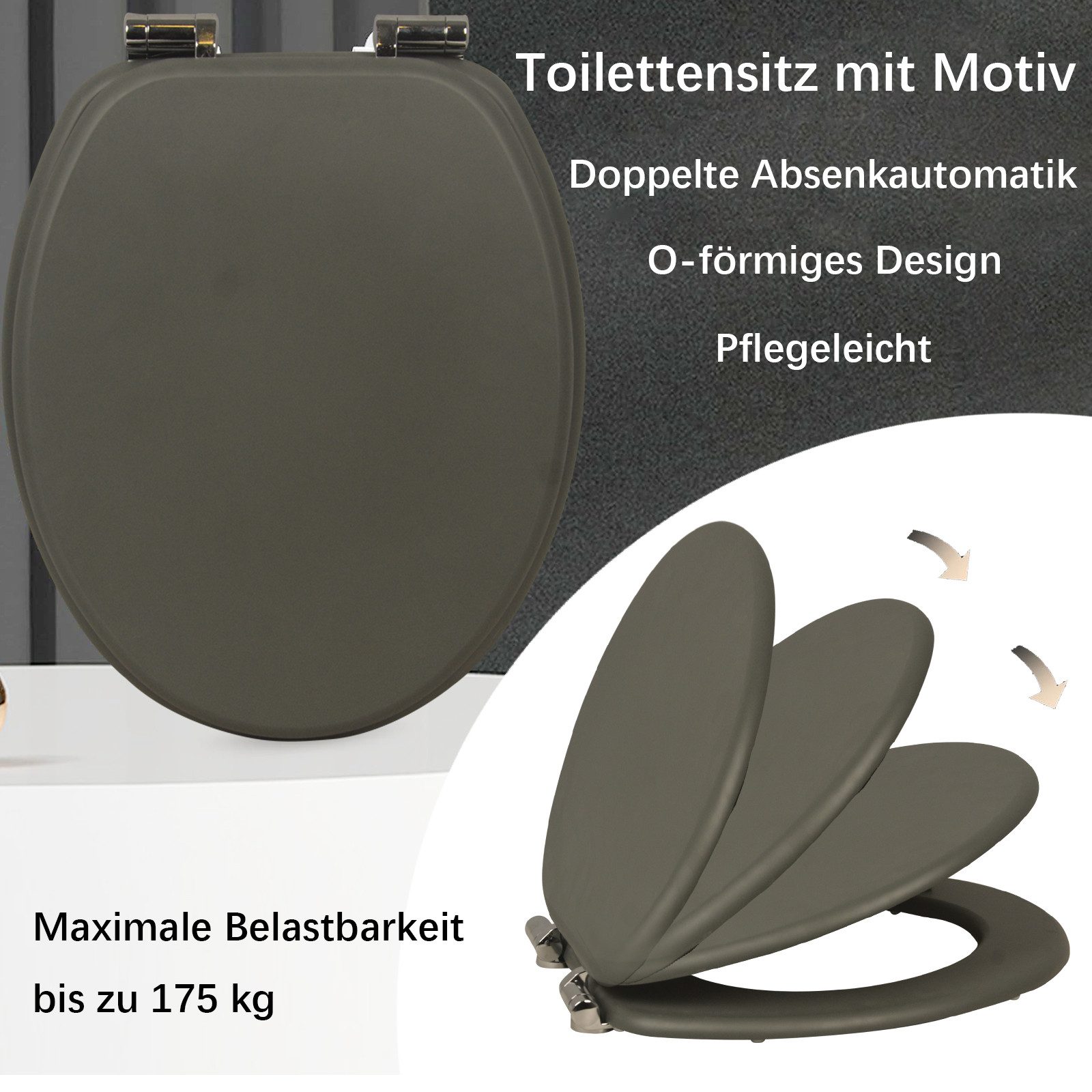 style home WC-Sitz Toilettendeckel mit doppelter Absenkautomatik, Oval-Form günstig online kaufen