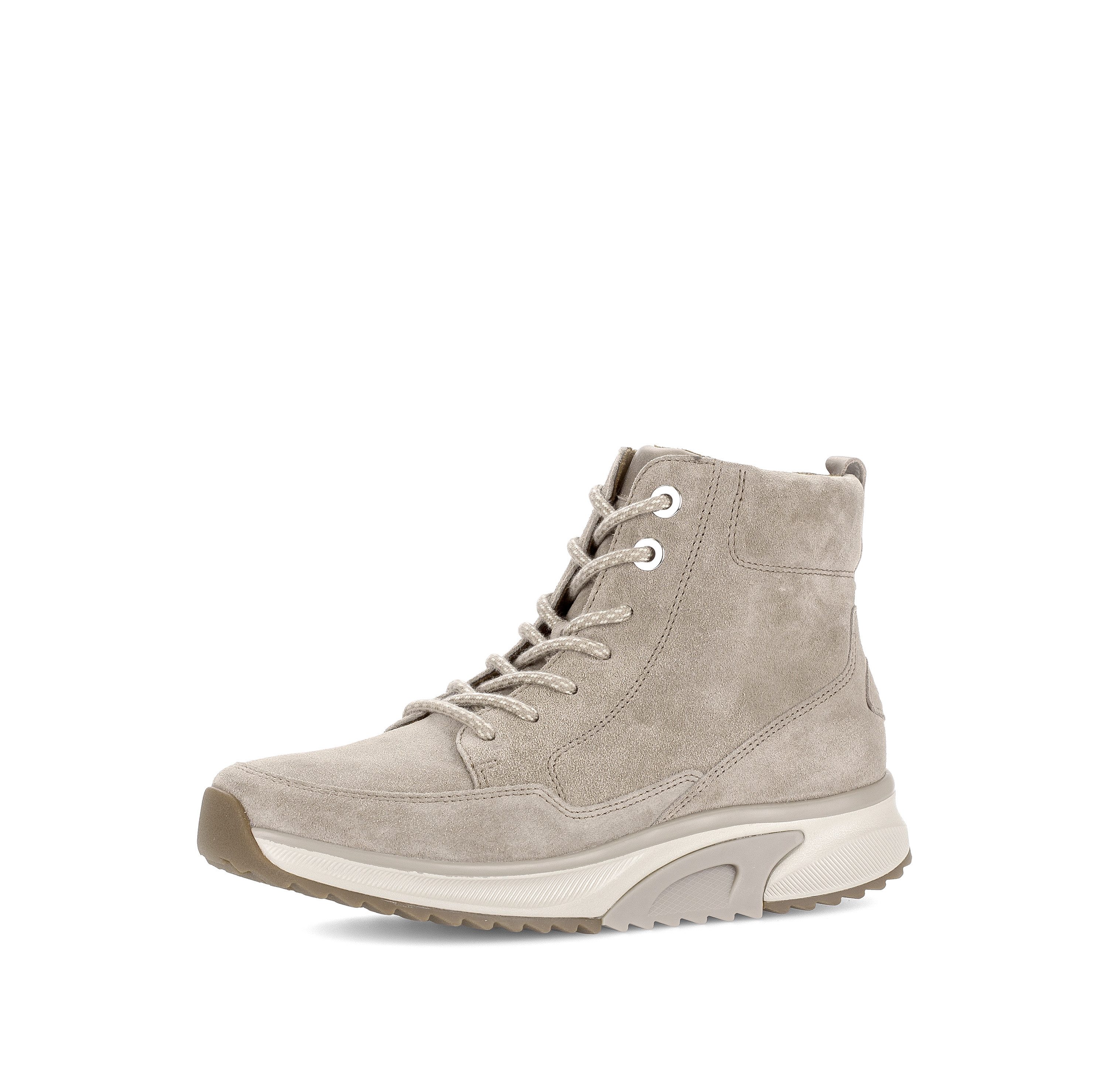 rollingsoft Schnürboots Keilabsatz, High Top-Sneaker mit gepolstertem Schaftrand