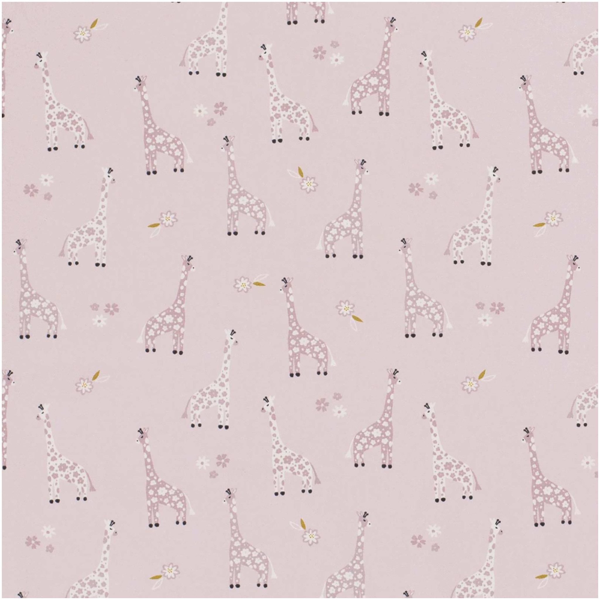 maDDma Stoff Popeline Baumwollstoff Giraffen ab 1x1,45m, 011 - babyrosa