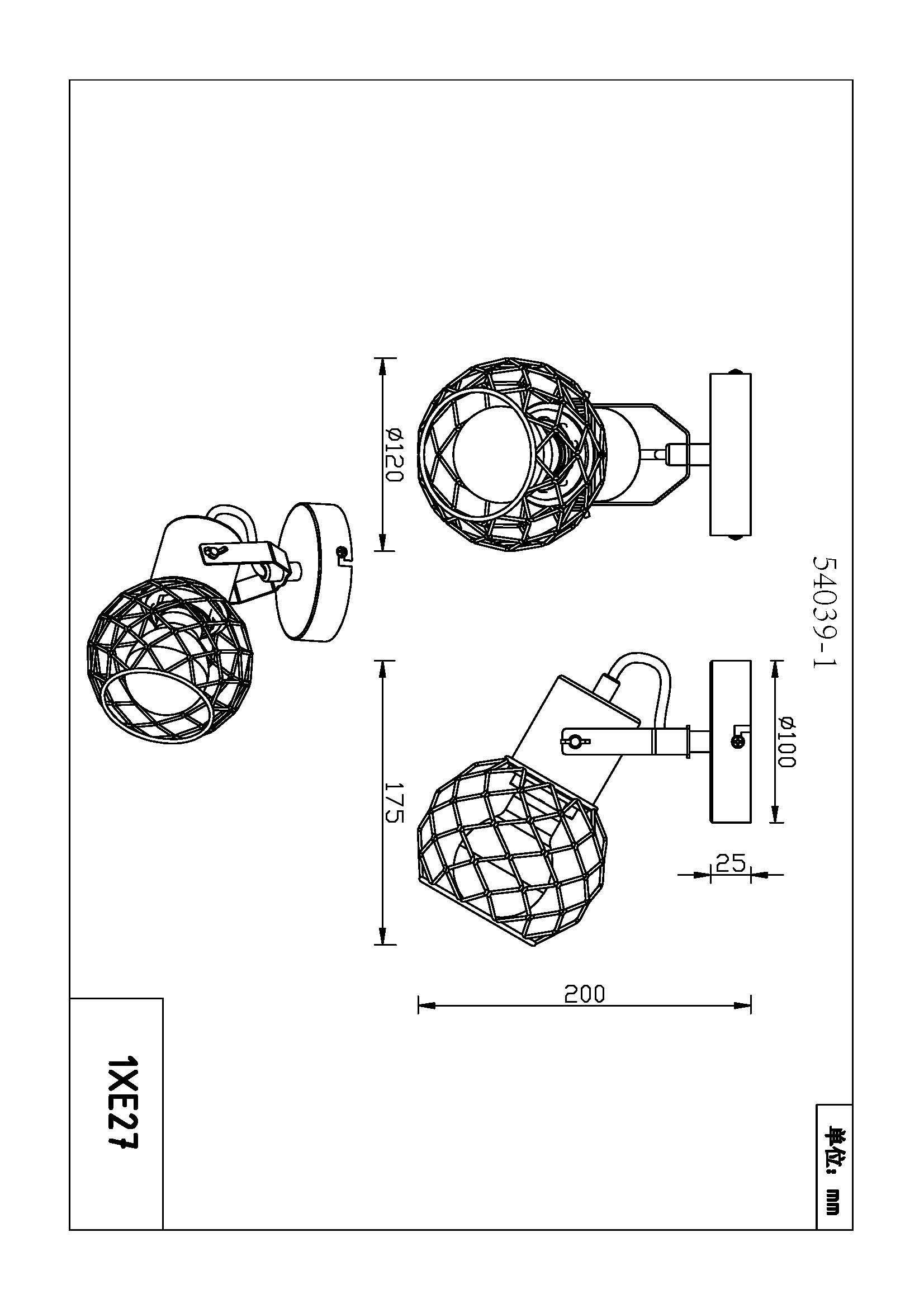 GLOBO LEUCHTEN Lighting (BH 12x17.50 cm) LACKY 12x17.50 Wandspot, Wandspot BH cm GLOBO Wandleuchte schwarz