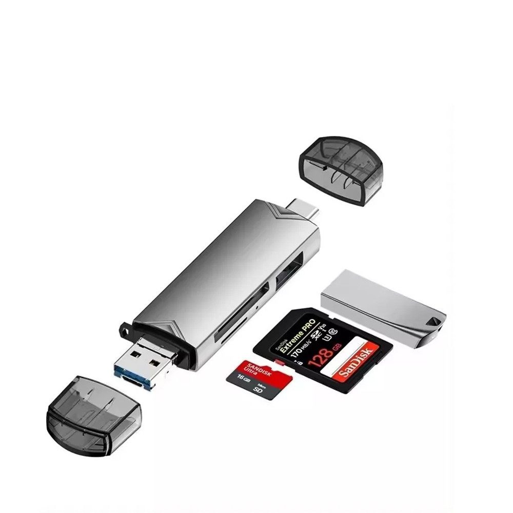 Lindy USB 3.0 Kartenleser – 5-in-1 Für CF, SD, MicroSD, Memory Stick & XD – Bis Zu 5 Gbit/s, Inkl. 1 M Kabel