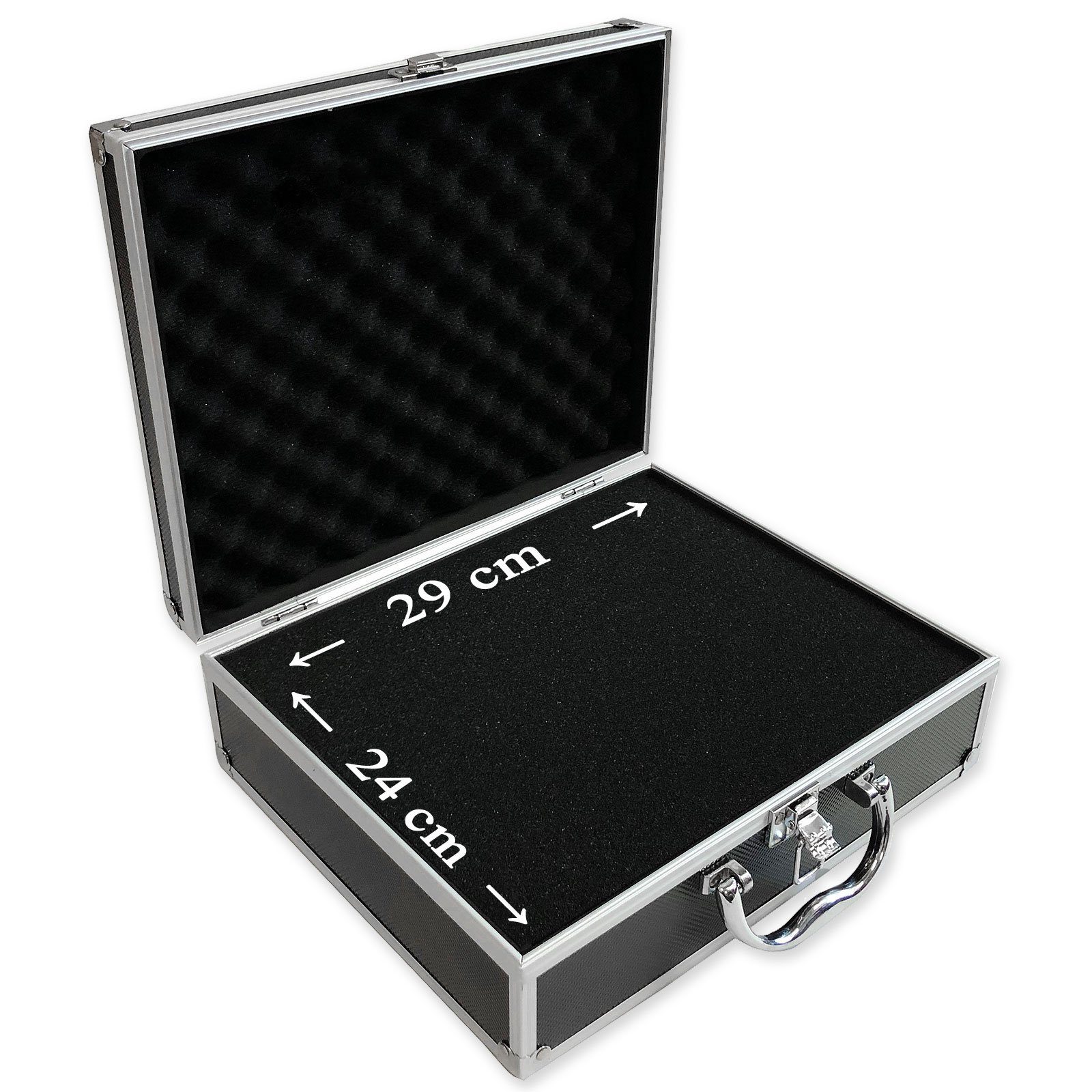 Schwarz Koffer x Aluminium Würfelschaum Tools LxBxH Werkzeugkoffer 300 ECI
