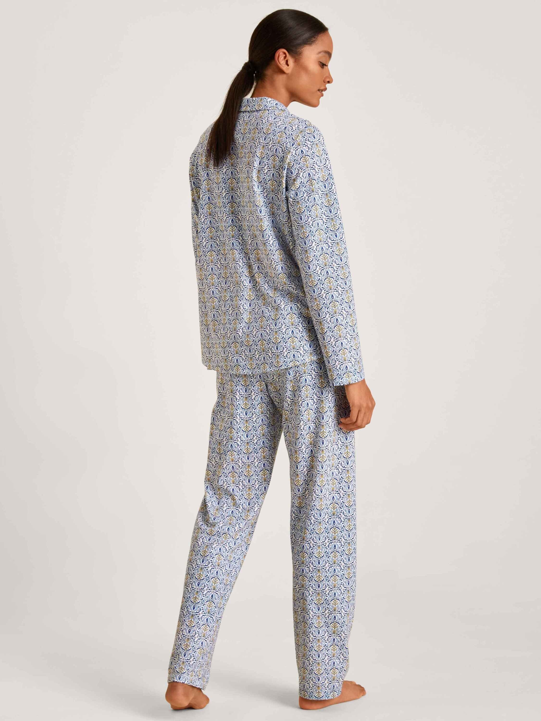 CALIDA Pyjama Pyjama, durchgeknöpft (2 blue tlg) placid