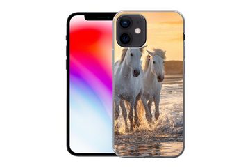 MuchoWow Handyhülle Pferde - Wasser - Strand - Tiere, Handyhülle Apple iPhone 12, Smartphone-Bumper, Print, Handy