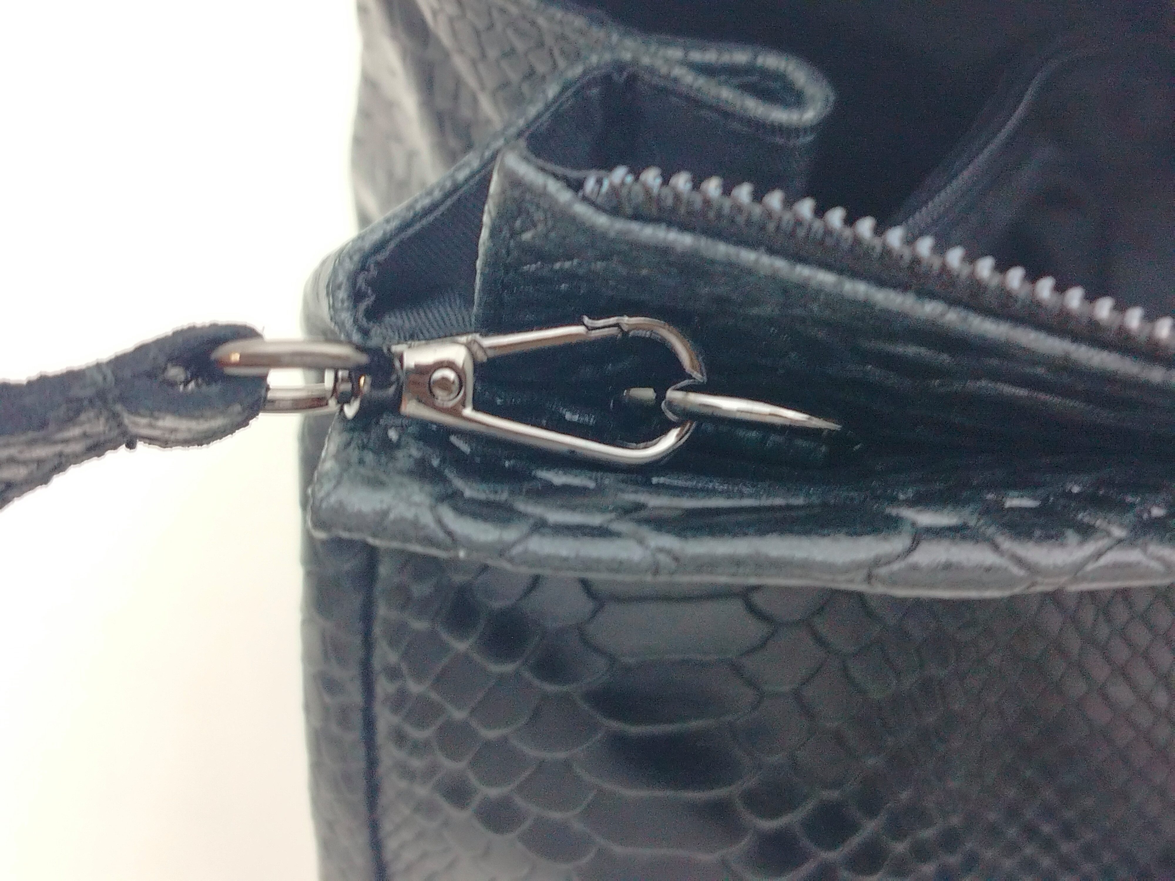 GlücksNugget Handtasche schwarze Ledershopper Businesstasche