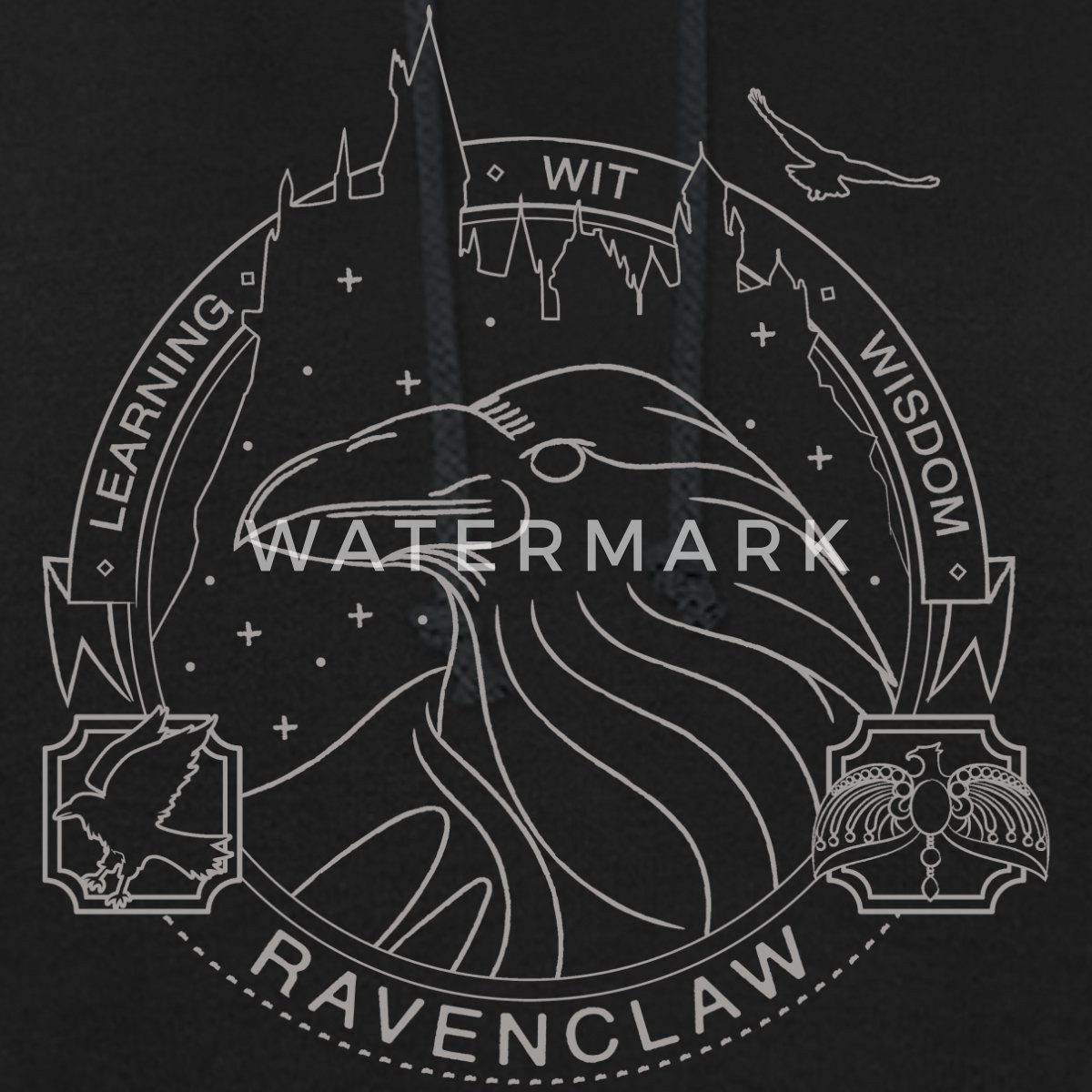 Spreadshirt Hoodie Harry Potter Ravenclaw Silver Damen Hoodie (1-tlg)