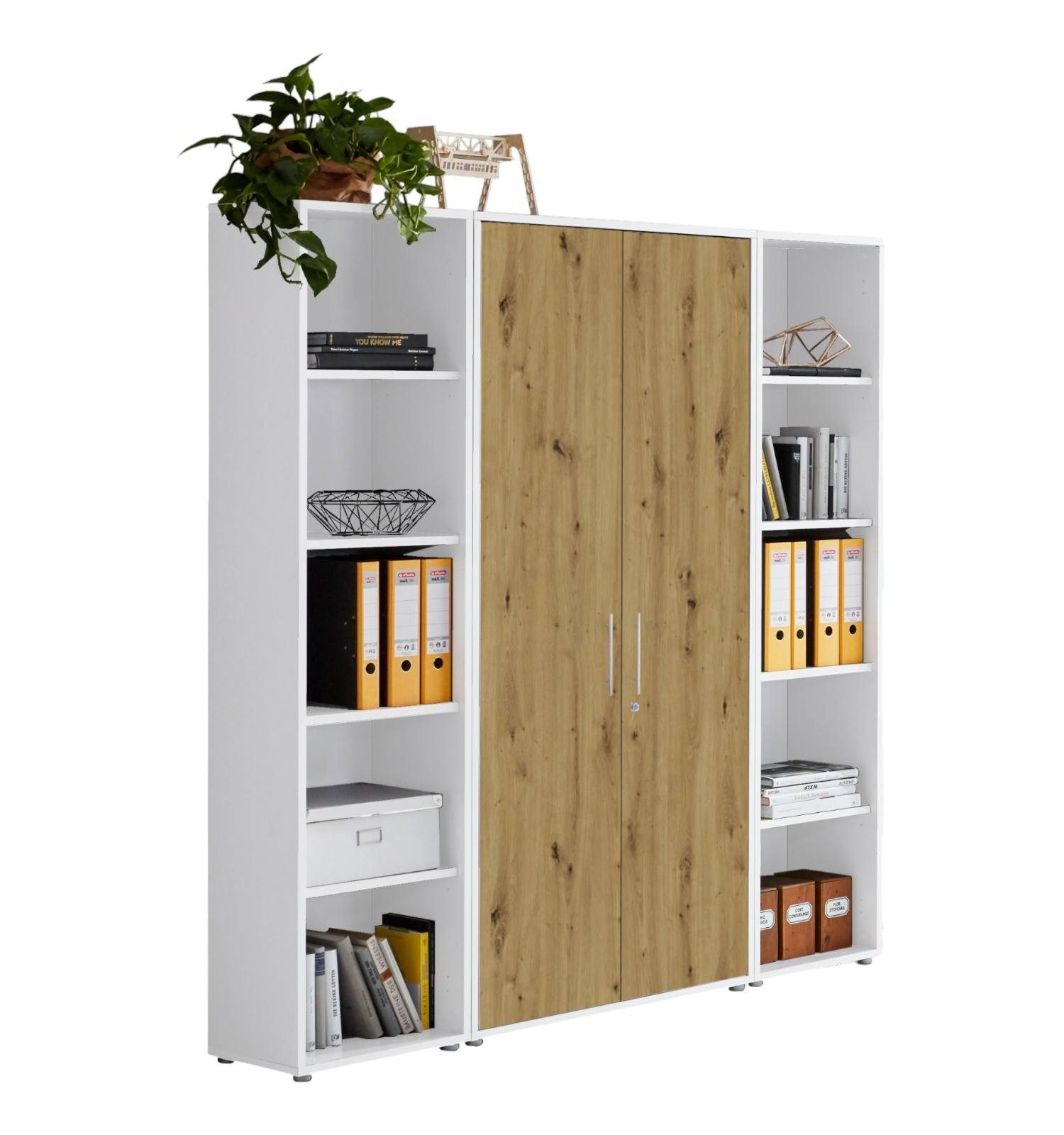 BMG Möbel Aktenschrank Office Edition 3 (Schrankwand Set, 3tlg) abschließbar, matt oder Hochglanz lackiert