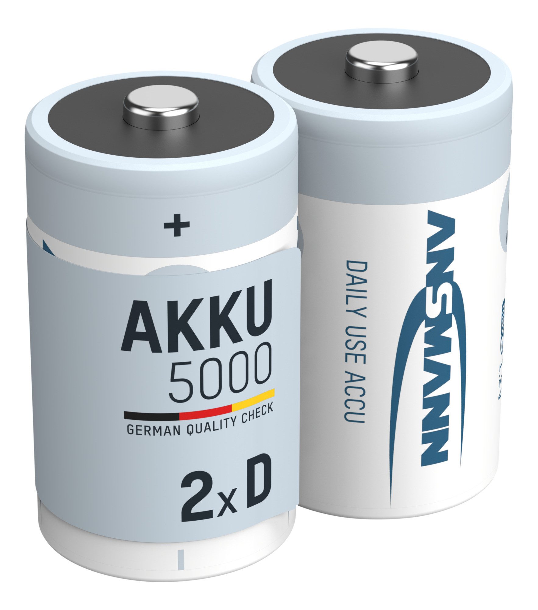 ANSMANN AG Akku D 5000mAh Mono NiMH 1,2V – 1000x wiederaufladbar (2 Stück) Akku 5000 mAh (1.2 V)