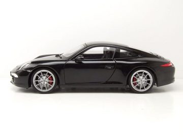 Welly Modellauto Porsche 911 (991) Carrera S 2012 schwarz Modellauto 1:18 Welly, Maßstab 1:18