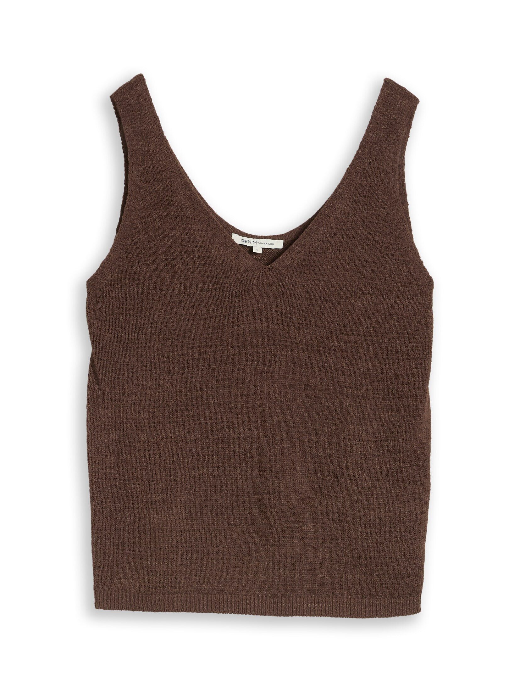 TOM TAILOR Denim Strickpullover Pullover & Strickjacken Relaxed Fit Stricktop mit V-Ausschnitt