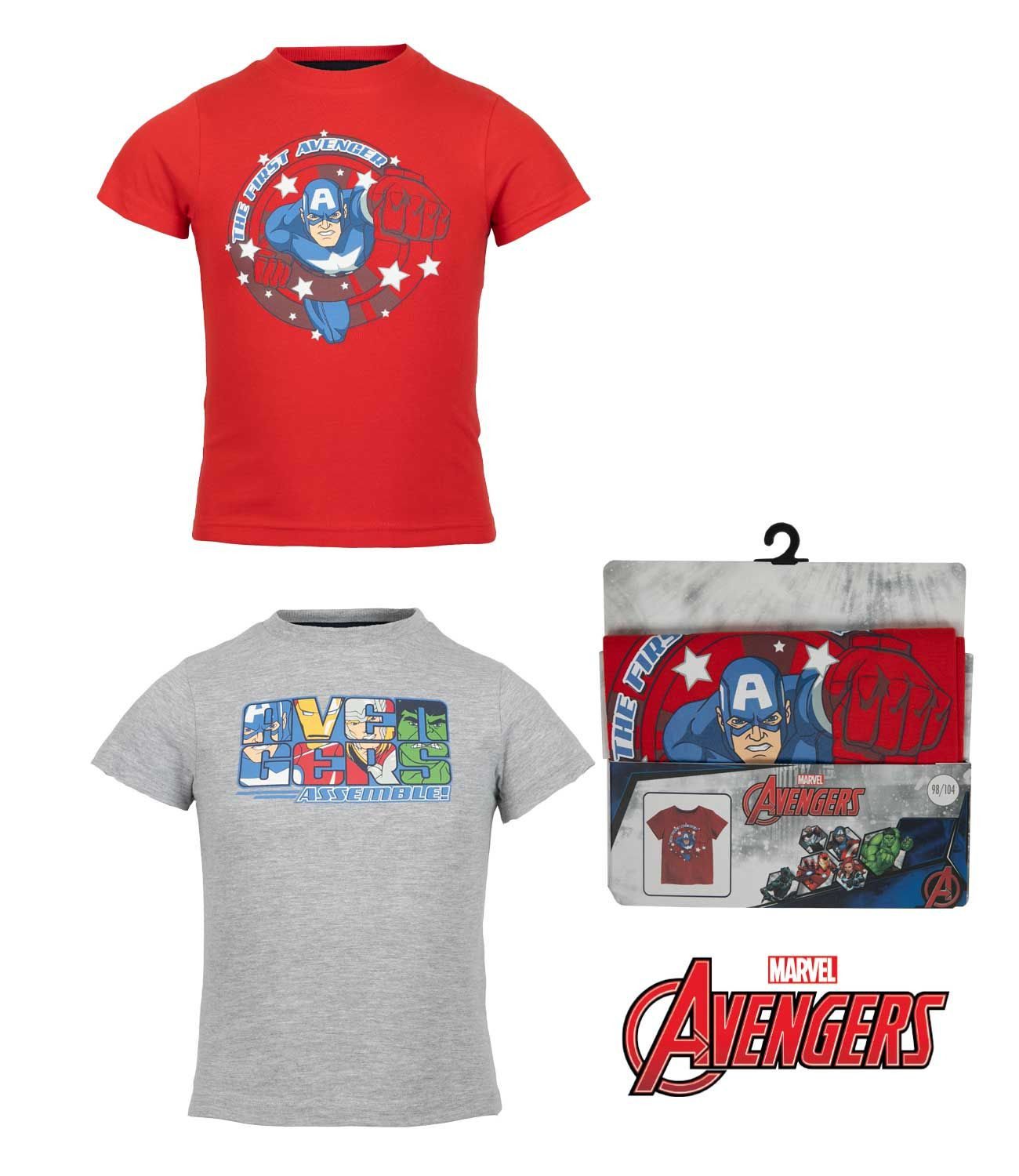 The AVENGERS T-Shirt 2x T-shirts Jungen Avengers 92 98 104 110 116 122 128