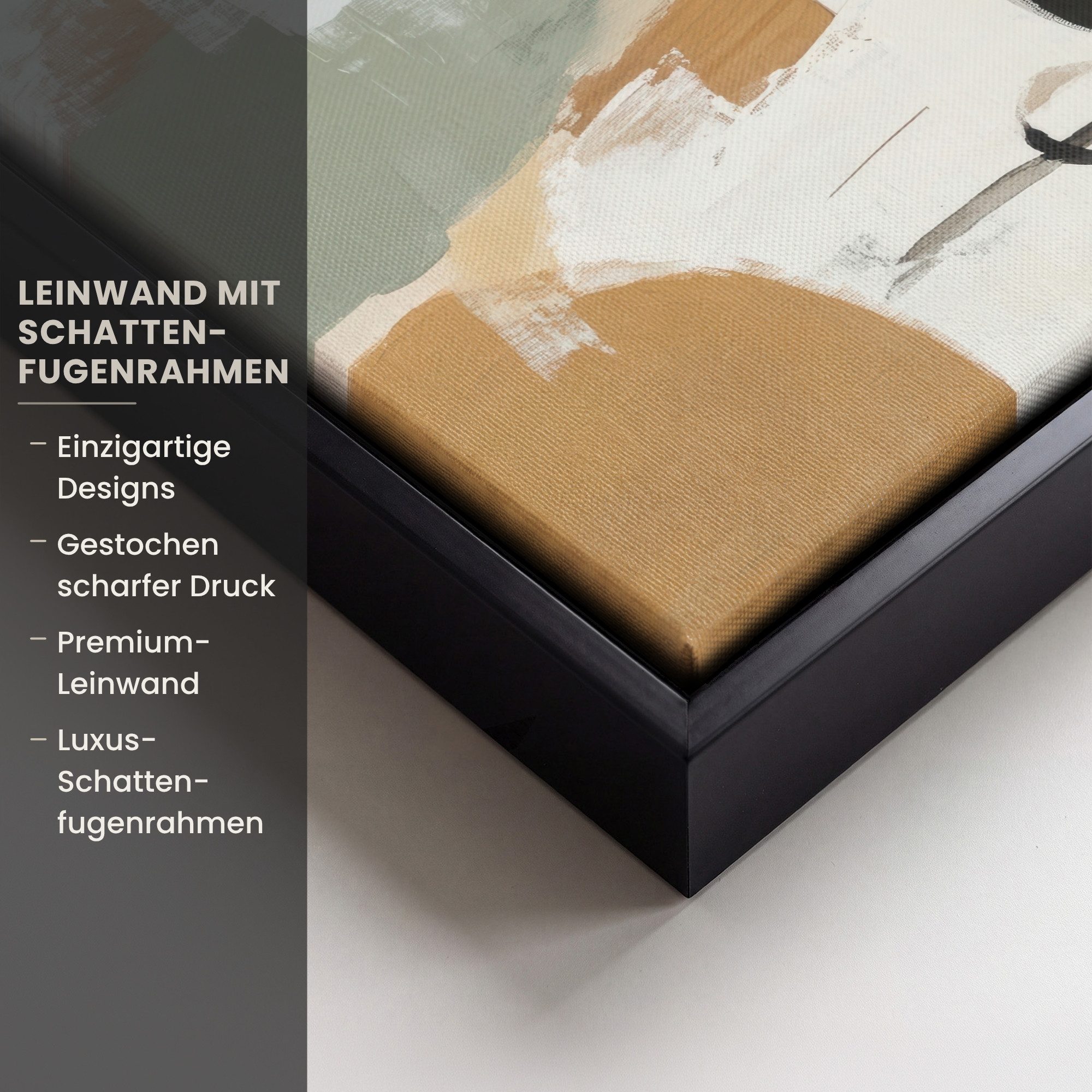 OneMillionCanvasses® Leinwandbild mit Rahmen - Farbe - Abstrakt - Farben, Fotodruck (1 St), Leinwand Bilder Klein, Wand Dekoration Aesthetic 20x20cm – Bild 3 von 5