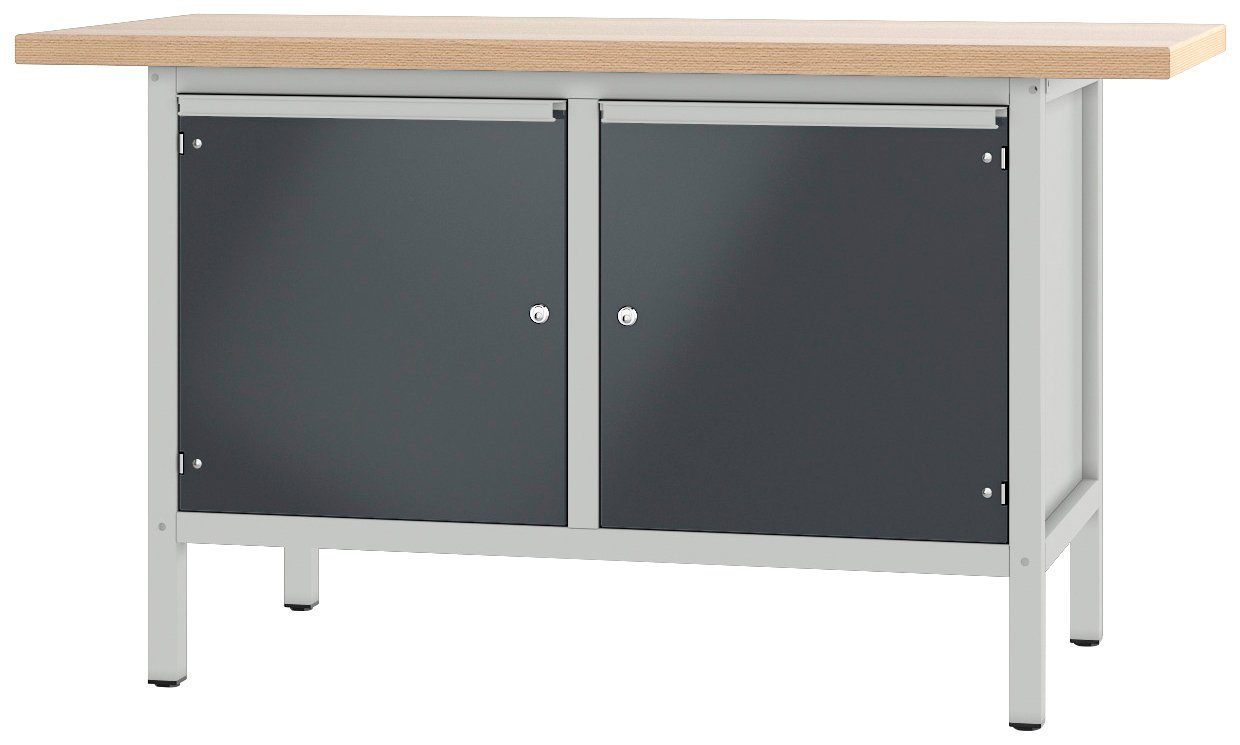 PADOR Werkbank 21 S 44, Höhe/Länge: 85,5x150 cm grau/anthrazit