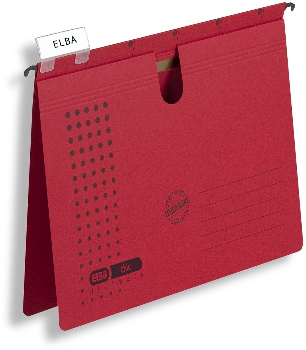 ELBA Hefter Hängehefter chic A4 230g/qm Karton (RC) rot VE=5 Stück