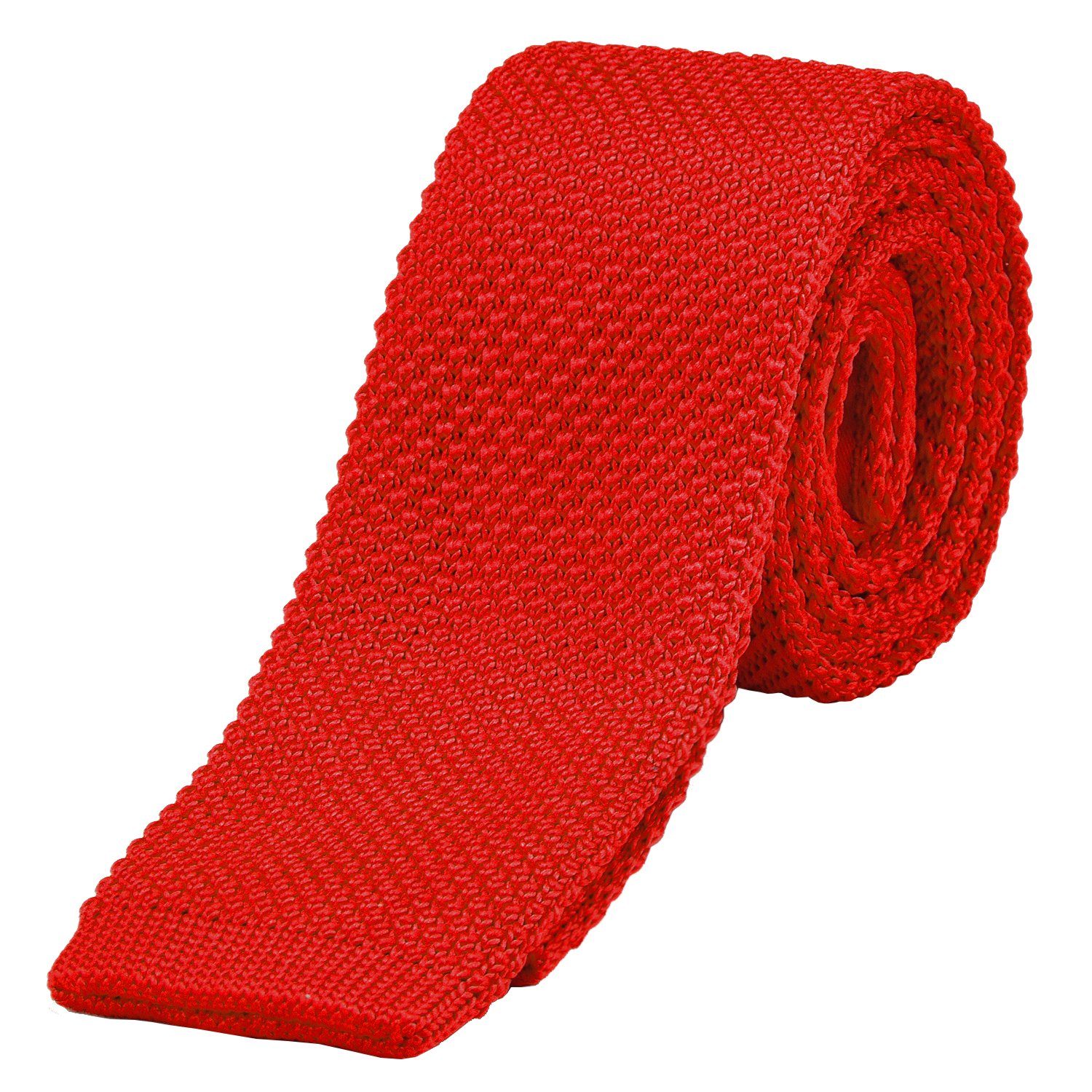 DonDon Krawatte schmale Krawatte 5 cm Wollkrawatte (Packung, 1-St) Strickkrawatte, Retro-Look, für Büro oder festliche Veranstaltungen rot