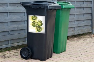 MuchoWow Wandsticker Aquarell - Sprossen - Gemüse (1 St), Mülleimer-aufkleber, Mülltonne, Sticker, Container, Abfalbehälter
