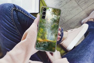 MuchoWow Handyhülle Wald - Ölgemälde - Sommer, Phone Case, Handyhülle Samsung Galaxy S21, Silikon, Schutzhülle