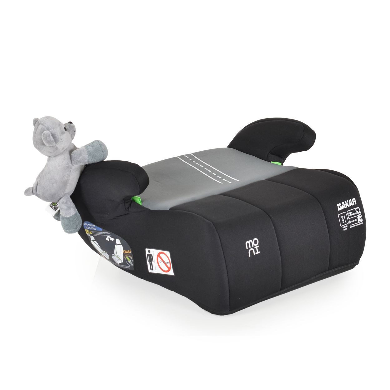 Moni Kindersitzerhöhung Sitzerhöhung Dakar i-Size, ab: 4, bis: 12, (125-150cm) Gruppe 3, Kuscheltier
