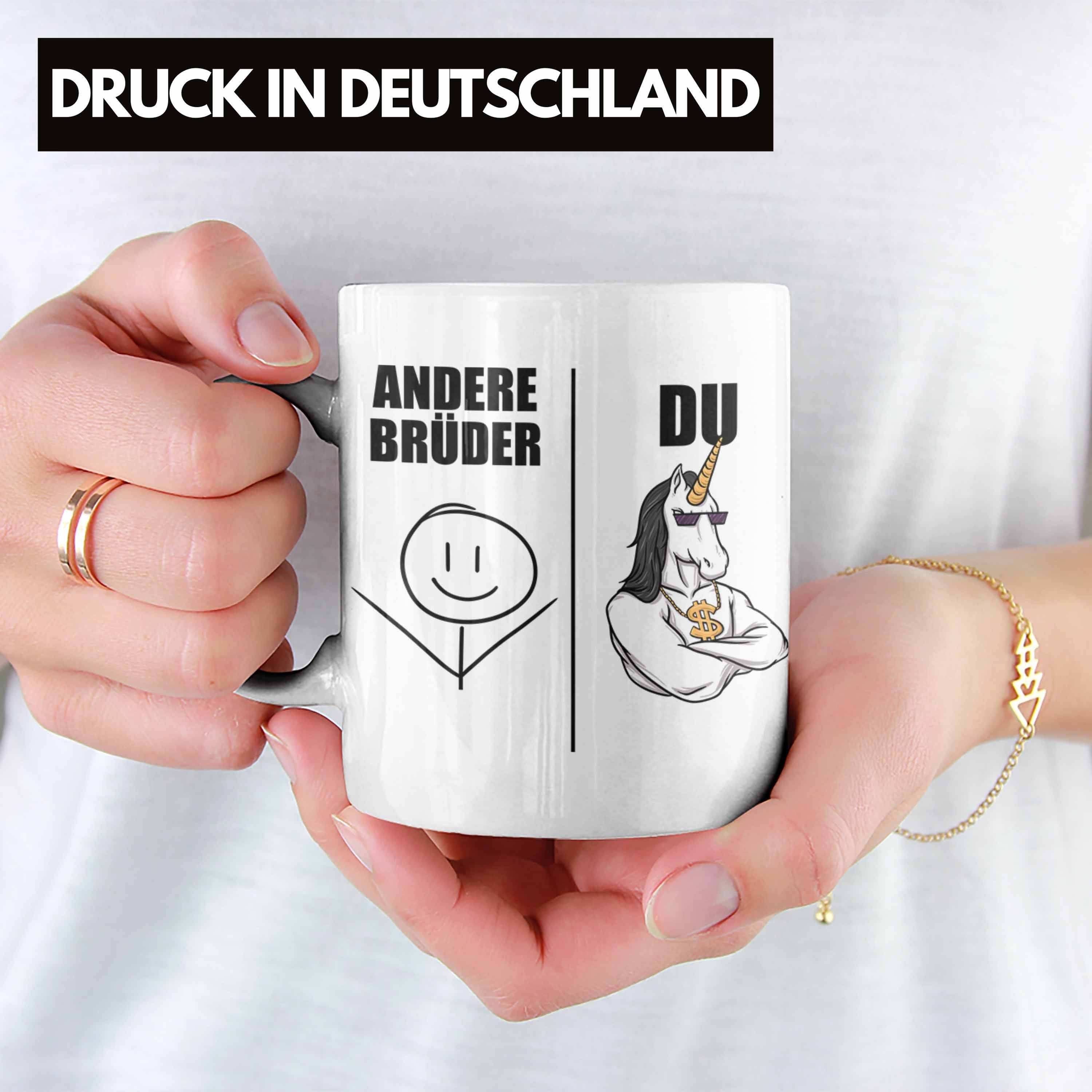 Geschenkidee - Tasse Bruder weiss Spruch von Bruder Schwester Bester für Trendation Tasse Geschenk Trendation Brüder