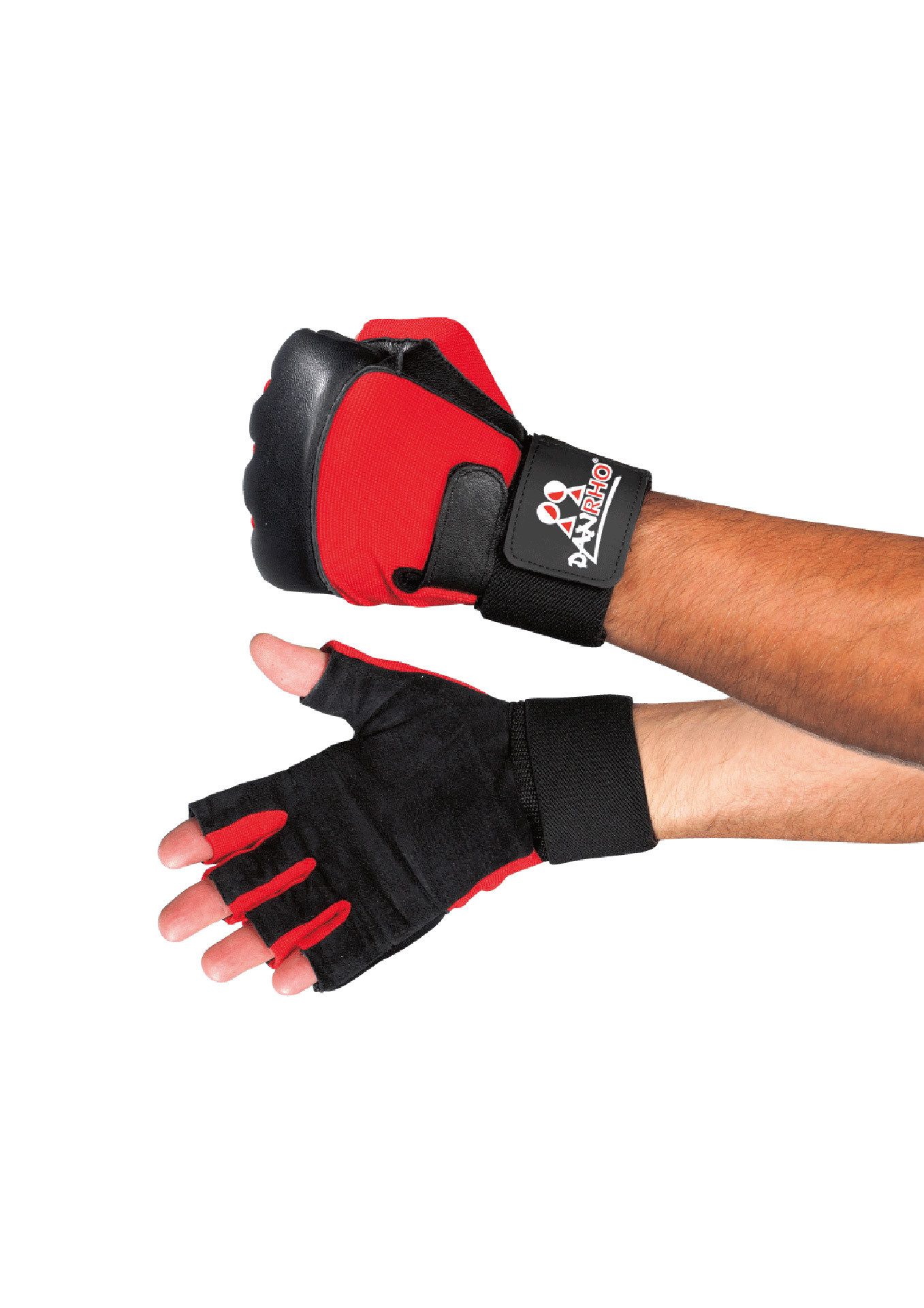 Danrho Boxhandschuhe Krav Maga Crossover MMA SV Freefight Handschuhe Handschutz Faustschutz (Paar), 1 cm dicke Polster auf den Knöcheln, Open Finger, Klettverschluss