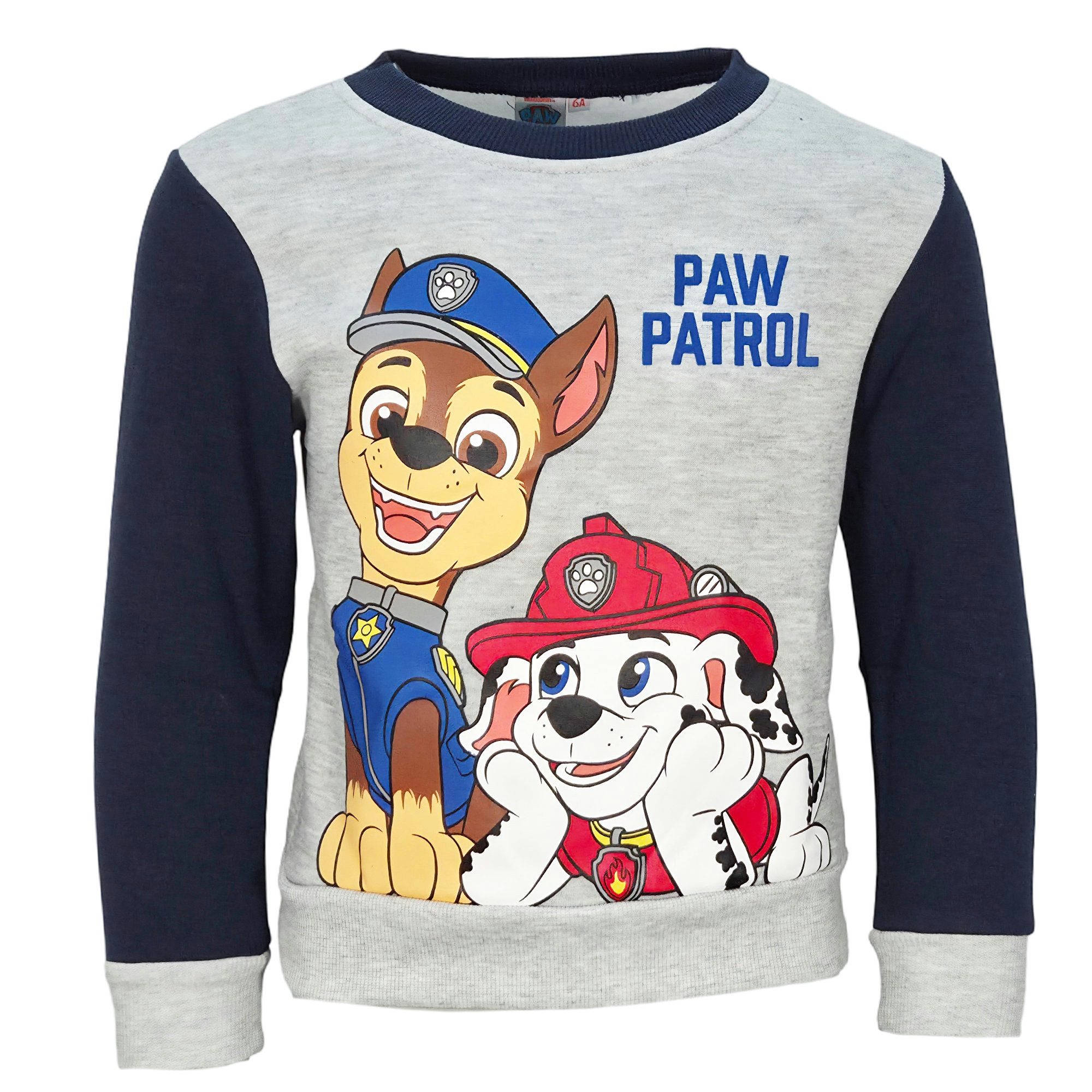 PAW PATROL Rundhalspullover Paw Patrol Chase Marshall Kinder Jungen Pullover Pulli Sweater Gr. 92 bis 128