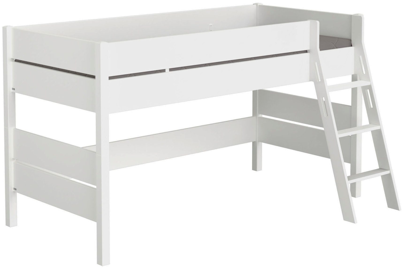 PAIDI Spielbett TIAGO in verschiedenen Größen und Farben, mit Leiter (Höhe 120 / 160 cm, 120 kg Tragkraft, 5 Jahre Garantie), Rausfallschutz, geprüfte Sicherheit, umbaubares Bett mit Massivholz