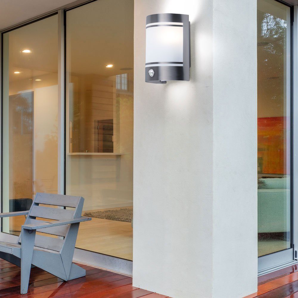 Balkon Wandlampe Warmweiß, Außen-Wandleuchte, Außenlampe Terrasse LED inklusive, Bewegungsmelder etc-shop Leuchtmittel Wandleuchte