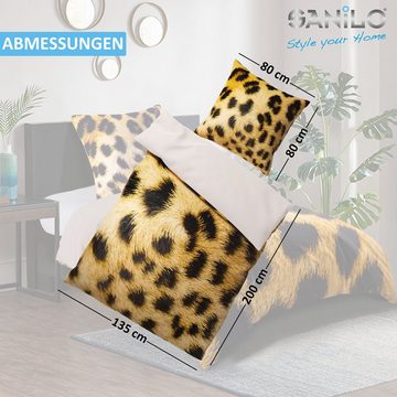 Bettwäsche Leopardenfell 135x200 cm, Bettbezug und Kissenbezug, Sanilo, Baumwolle, 4 teilig