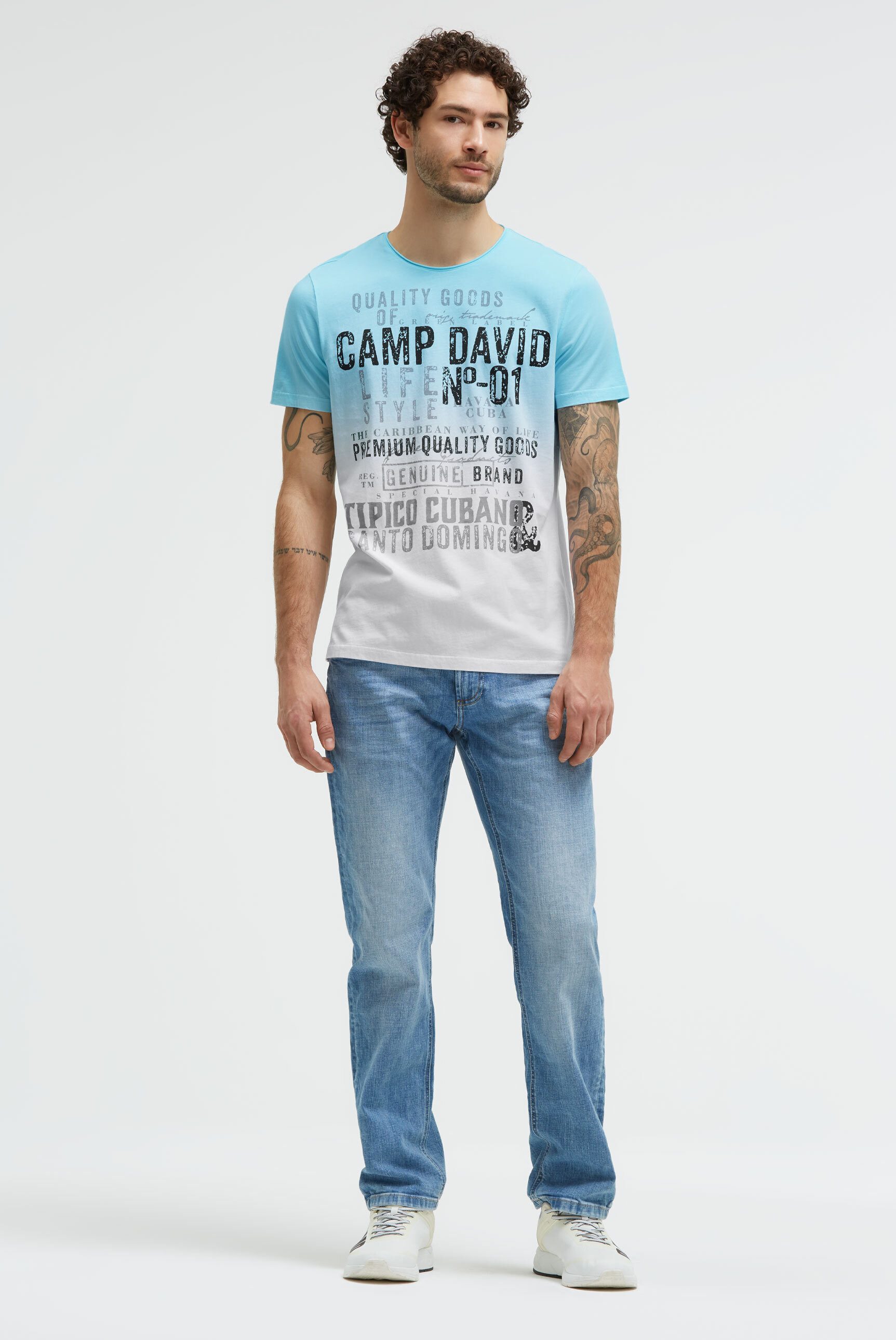 CAMP DAVID Rundhalsshirt aus Baumwolle