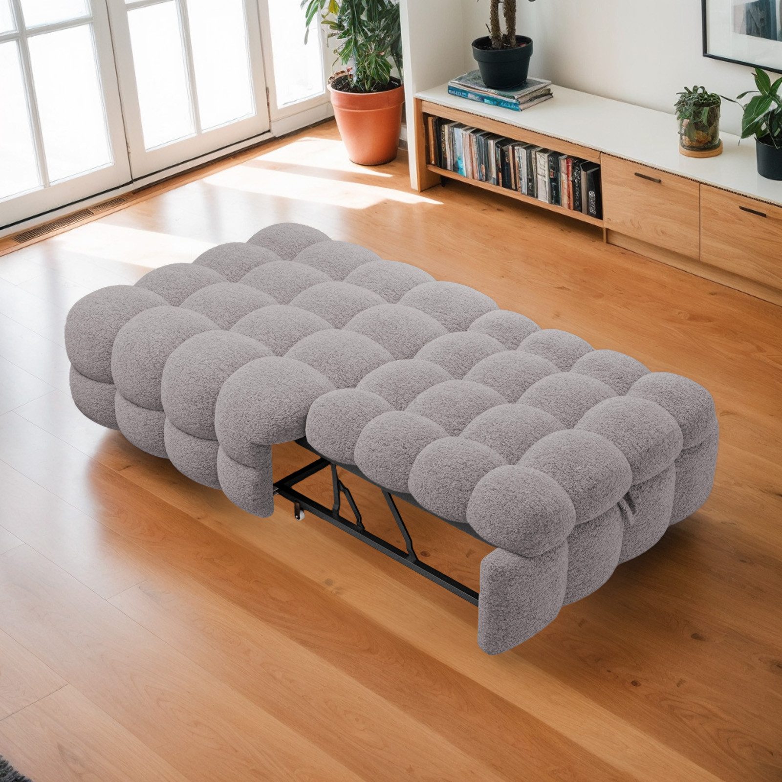 OKWISH Schlafsofa 2-in-1 Polsterbett mit Teddy-Stoff, günstig online kaufen
