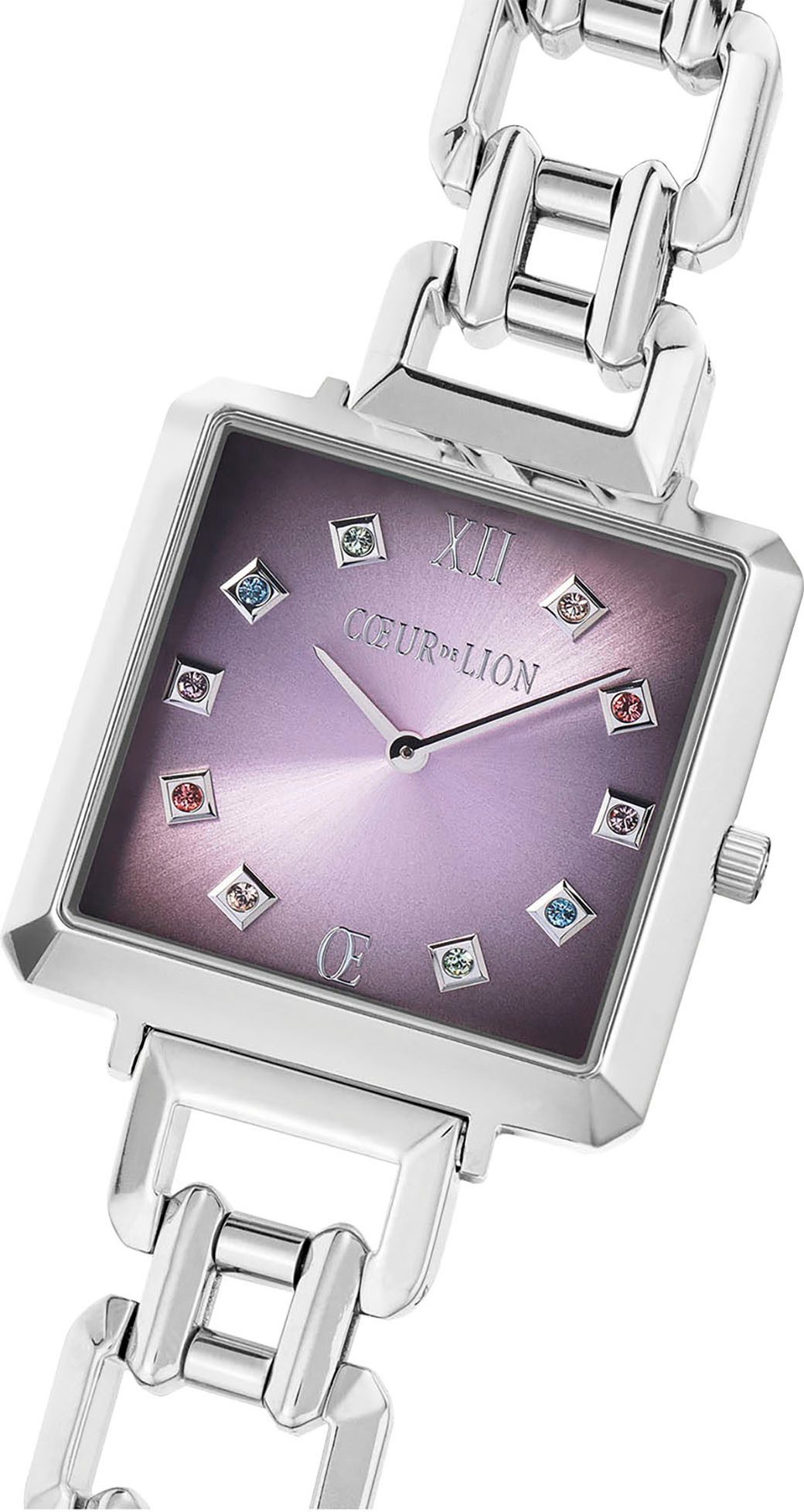 COEUR DE LION Quarzuhr 7630/74-1719, Armbanduhr, Damenuhr, Edelstahlarmband, analog, Swarovski®-Kristalle